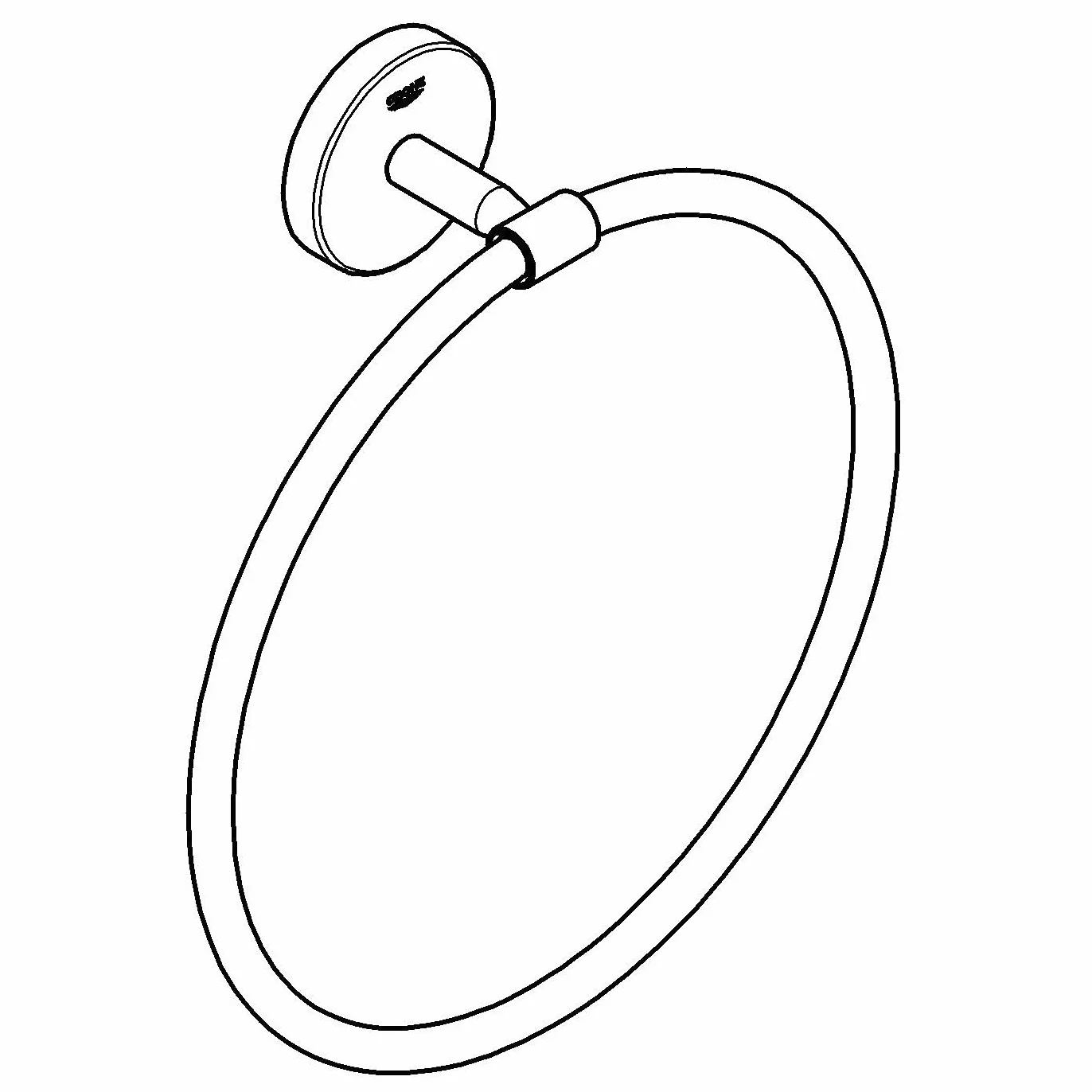 Grohe Start Cosmopolitan QuickFix - Toallero Individual de argolla, Cromo, para Pegar (Pegamento QuickGlue A1) o atornillar, Ref. 41167000
