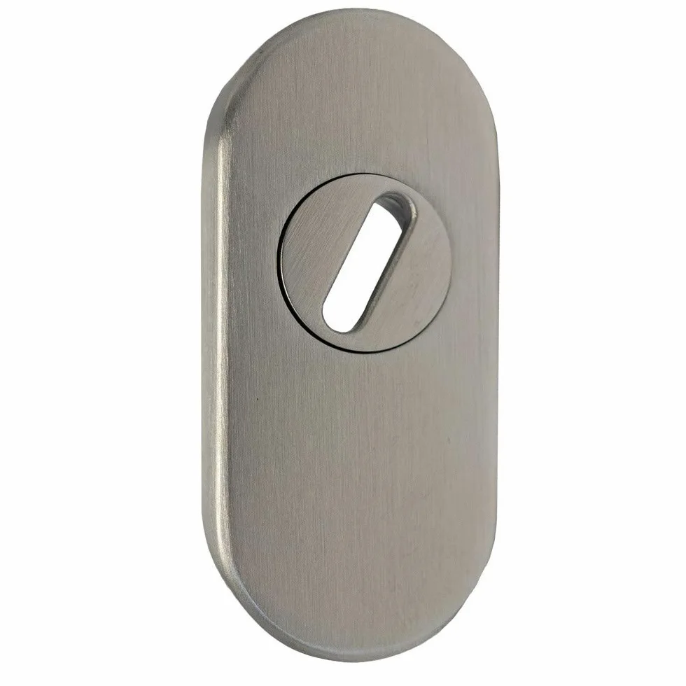 FELGNER Roseta protectora 4100 ZA – 11 mm | Roseta deslizante para puertas de perfil | con cubierta de cilindro | acero inoxidable forma ovalada