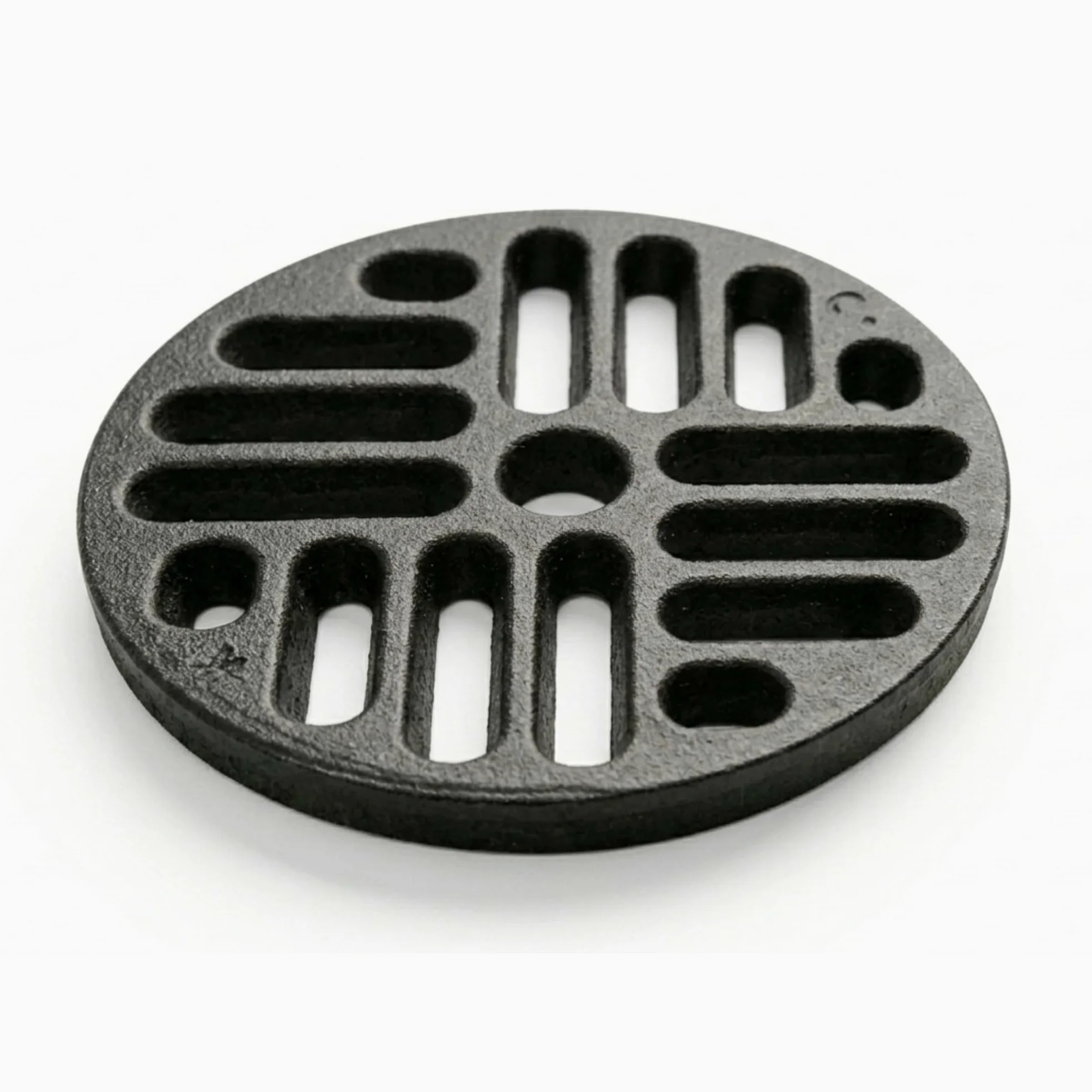 Rejilla de ceniza de hierro fundido circular | Reemplazo universal para estufas de madera, chimeneas y hornos | Grosor 1 cm, Ventilación optimizada | Diámetro 13,5 cm