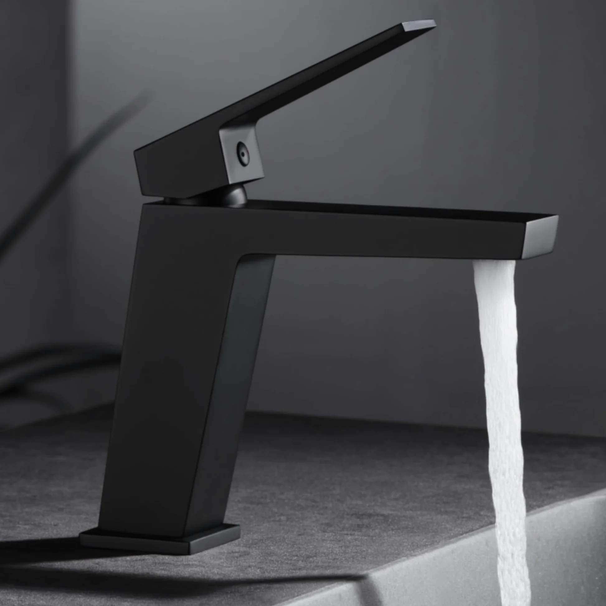 IMEX - Grifo Lavabo Negro | Grifo Baño Monomando con Agua Fria y Caliente | Grifo de Caño Bajo Fabricado con Latón | Ahorro de Agua y Fácil Instalación | Serie Art | Color Negro Mate
