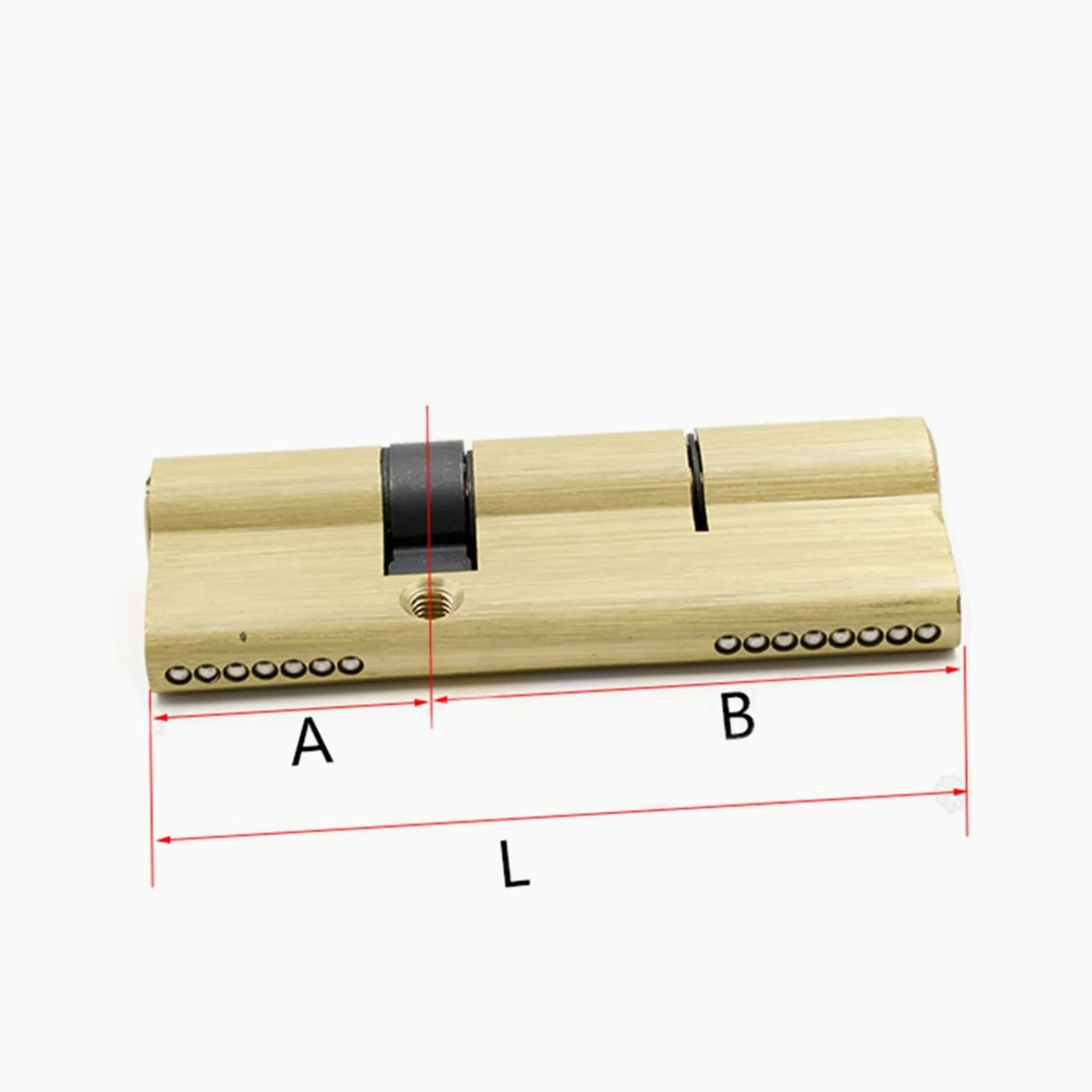 Cerradura de perfil europeo, Cerradura de puerta de latón con cilindro abierto, doble o simple, for interiores, 80/85/90/95/100/105/110 mm, con 3 llaves extendidas de 80 mm.((35knob-45)80mm)