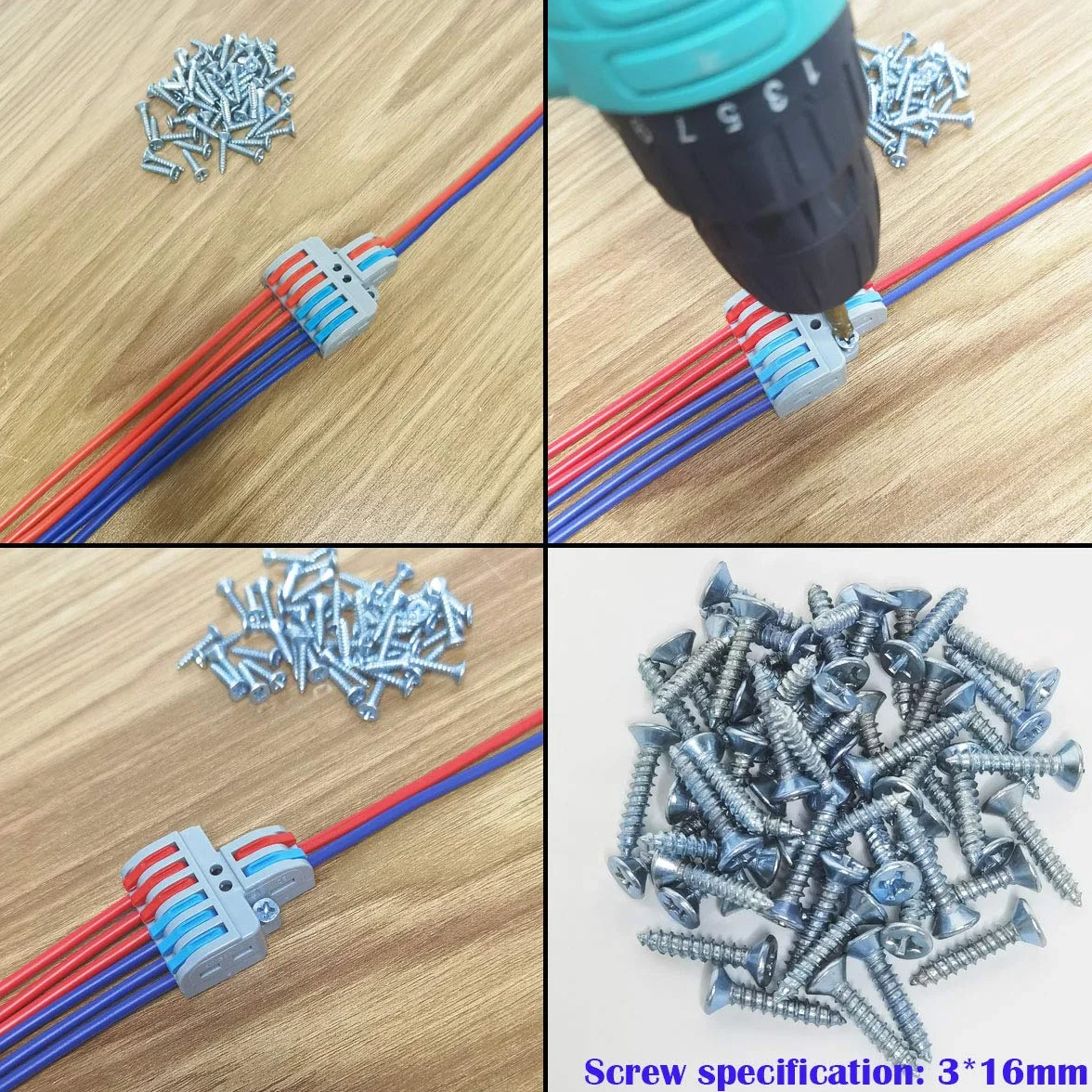 CTRICALVER Lever-Nut Surtidas Conector Paquete de 7, Bloque de Terminales de Barra de Presión Bilateral, 2 en 6 fuera Conductor Compacto Cable Conector，Con tornillos de montaje
