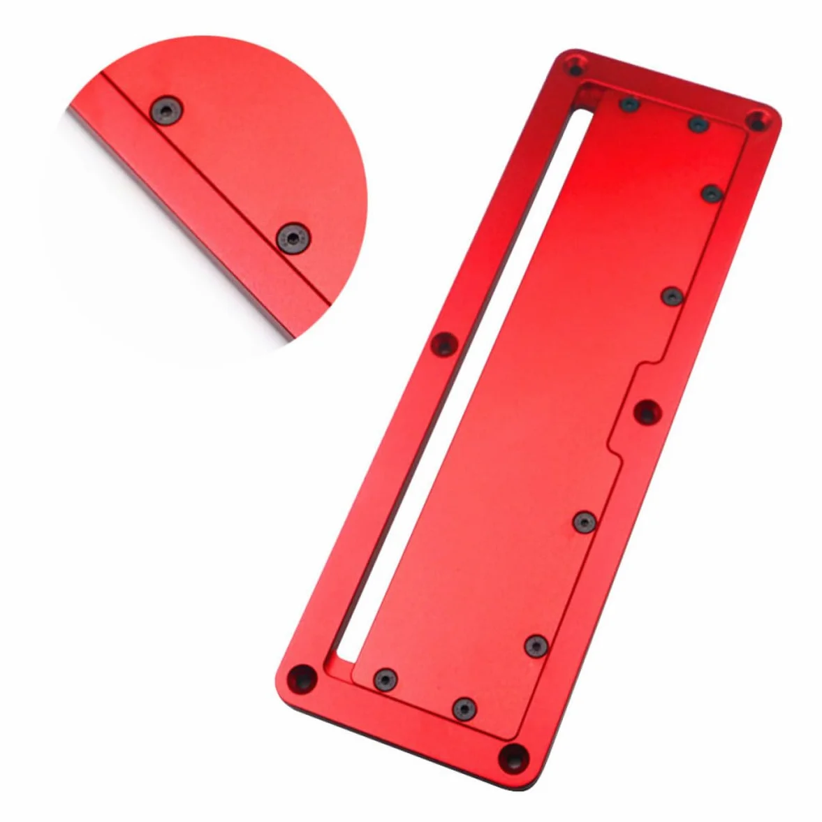 VALICLUD Herramienta Cubierta Roja para Trabajar la Madera Placa Circular de Metal Orificio Conveniente para Mesa de Carpintería para Bricolaje y Corte de Madera