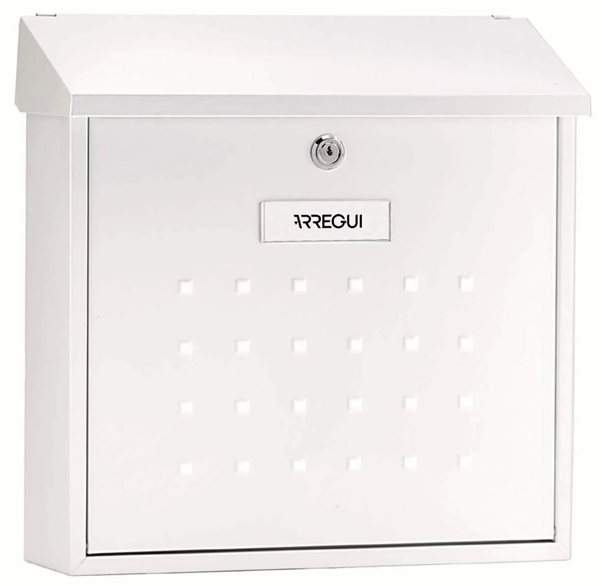 ARREGUI Premium Maxi E5611 Buzón Exterior de Acero, Tamaño L (Revistas, Sobres C4), Gran Capacidad, Buzón de Correo Individual, Buzón de Pared Grande, Antilluvia, Fácil de Instalar, Blanco