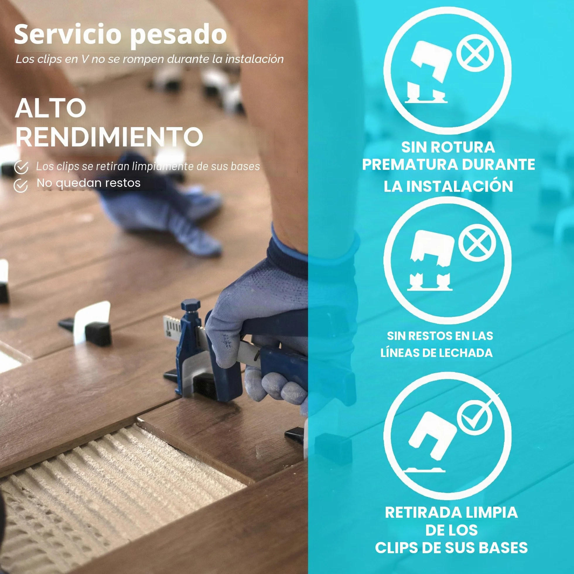 Sistema de nivelación Peygran, Clip 1mm (300 unidades)