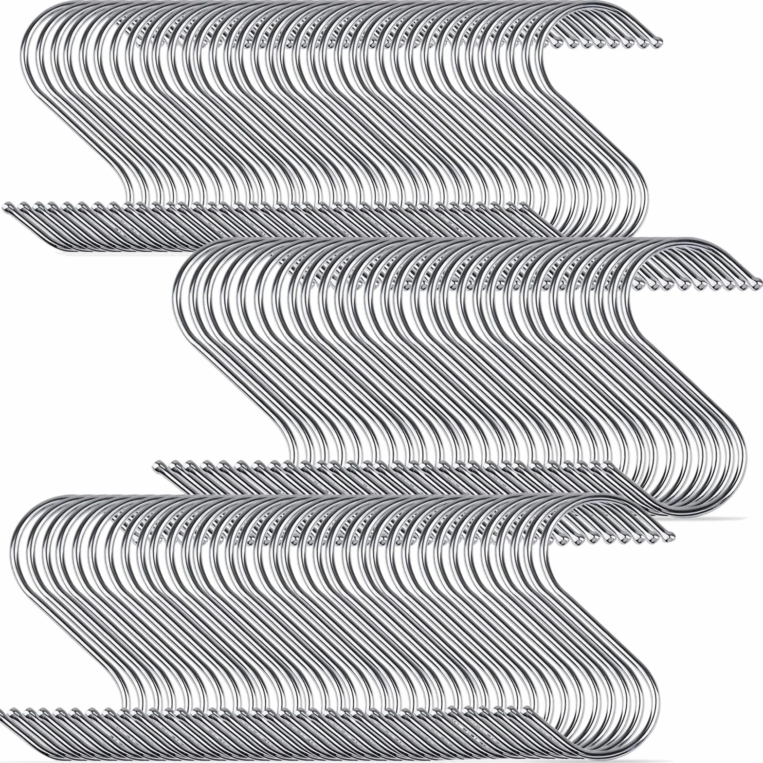JMIATRY 100 Piezas Ganchos en S 9cm, Ganchos para Colgar, Ganchos para cocina, salón, baño, jardín, armario