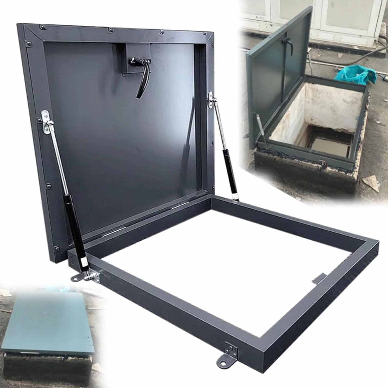 Trampilla de techo galvanizada, trampilla de techo de acero galvanizado con recubrimiento en polvo, puerta de seguridad de acero para techo, trampilla de acceso al techo, trampilla,60x60cm