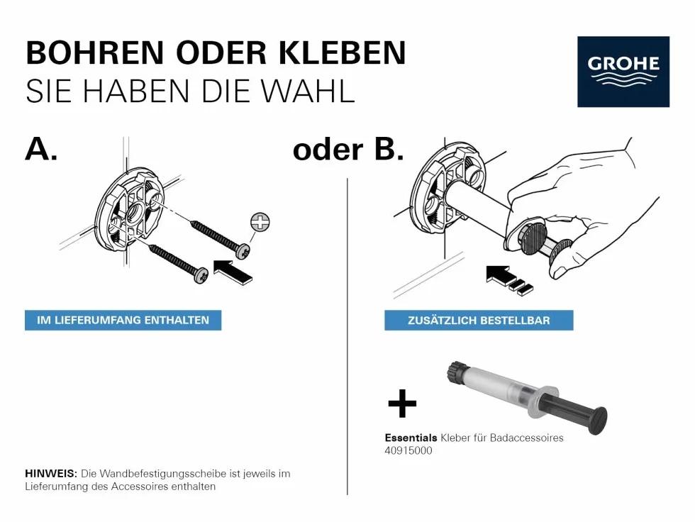 Grohe BauCosmopolitan Toallero Plata Cromado Ref.40460001