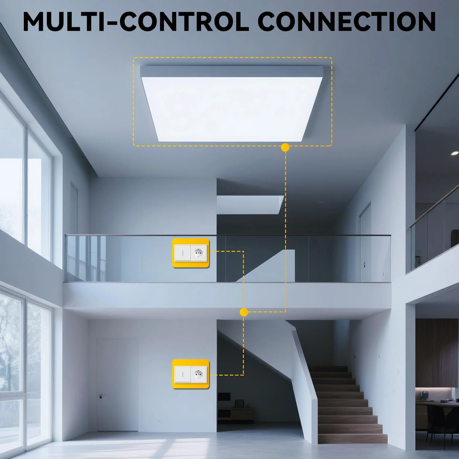 Interruptor con Enchufe Pared 1 Gang 1 Vía 150x80mm LED Blanco