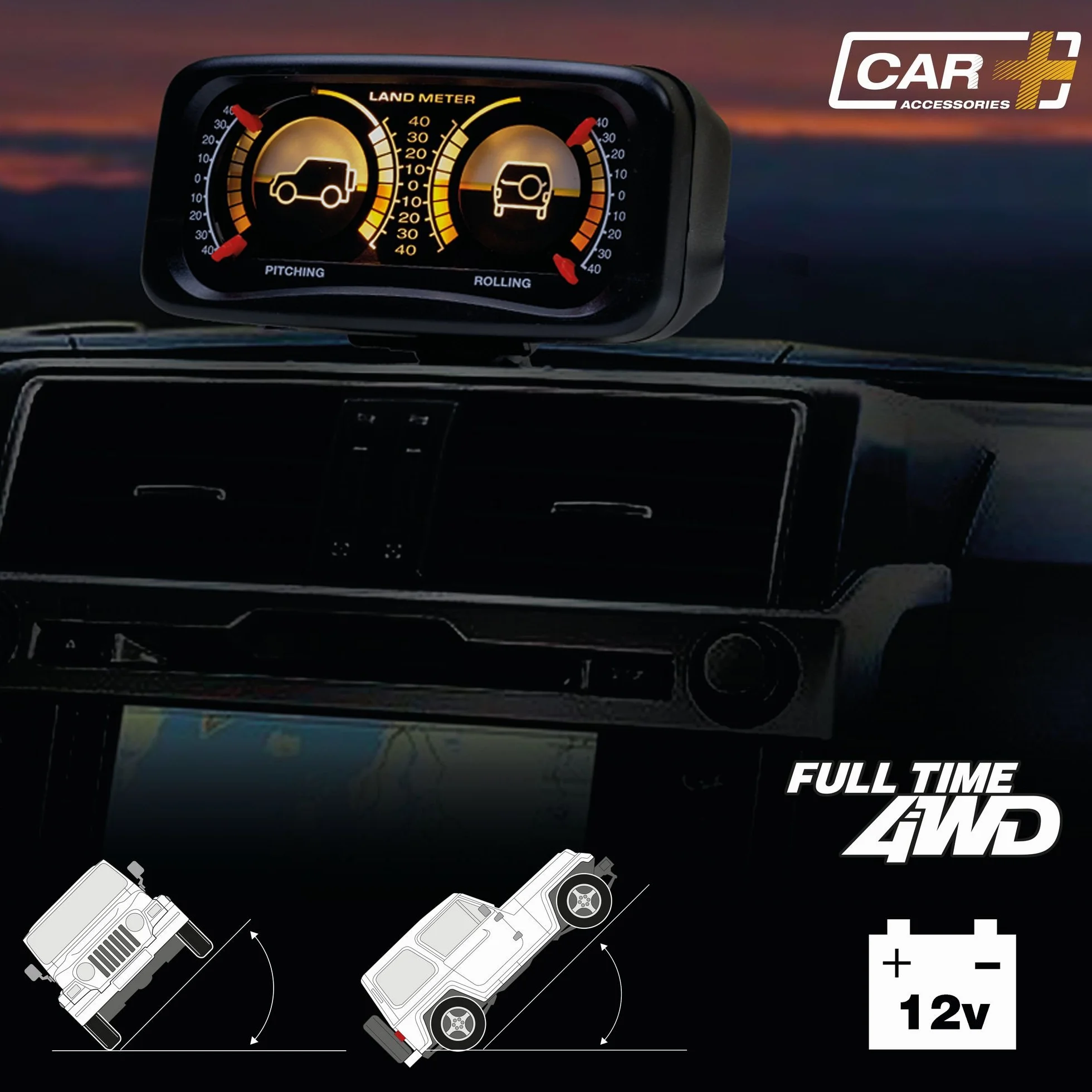 S SUMEX Inclinómetro 4x4 Landmeter 2 – Medidor de Inclinación para Todoterreno, Lecturas Duales Precisas, Accesorio Off Road