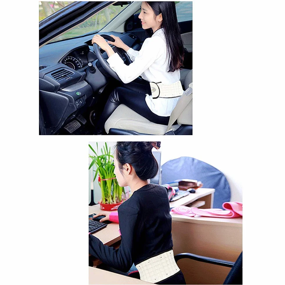 Neumático Soporte Lumbar Cinturón,Masaje Auto-Calentamiento Terapia Magnética para Dolor Alivio Y Lesión Hombres Mujer