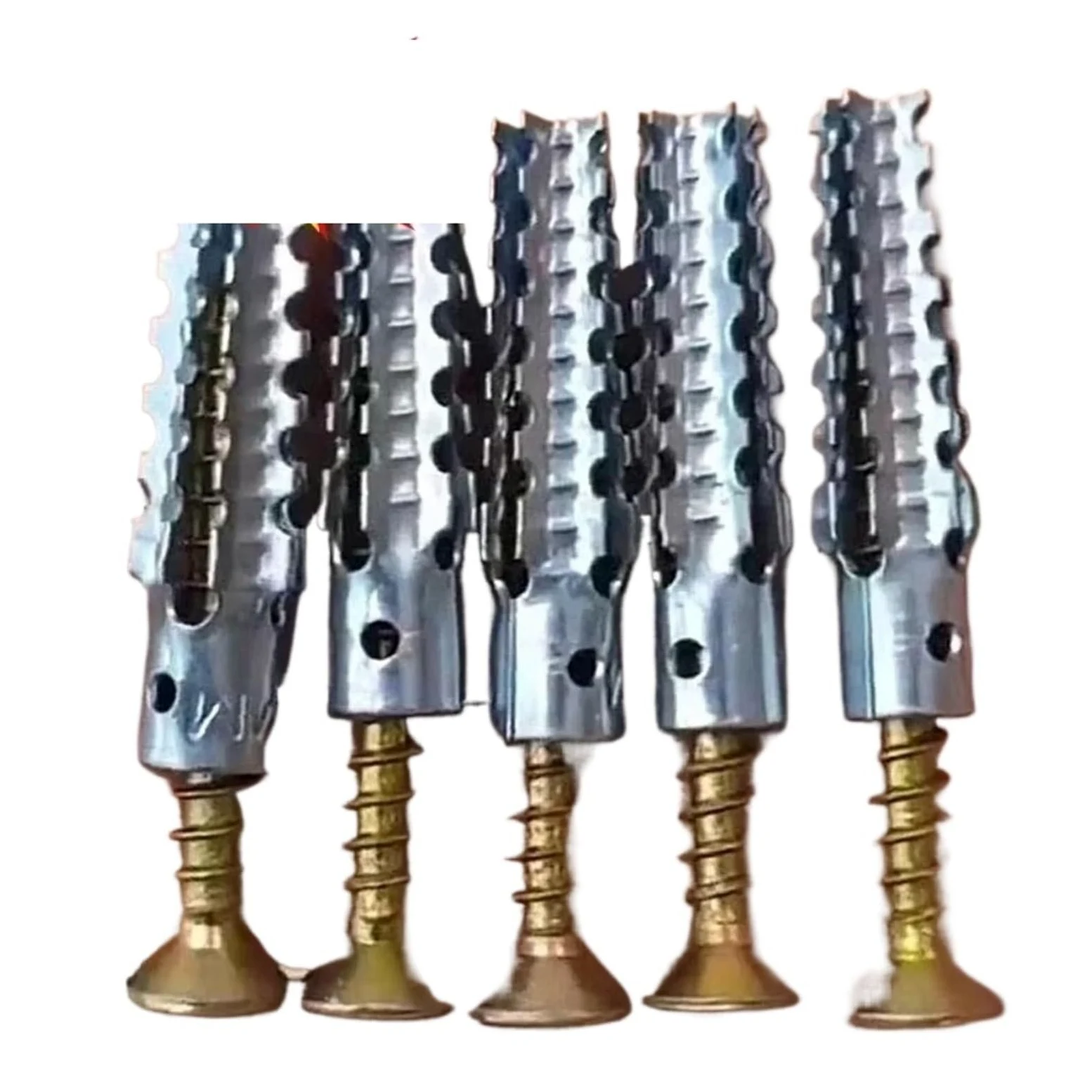 Anclaje Pared Expansión autorroscante de metal | Clavos de tubo Tornillos de pared dentados Sujeciones Perno Concreto(M8 100Sets)