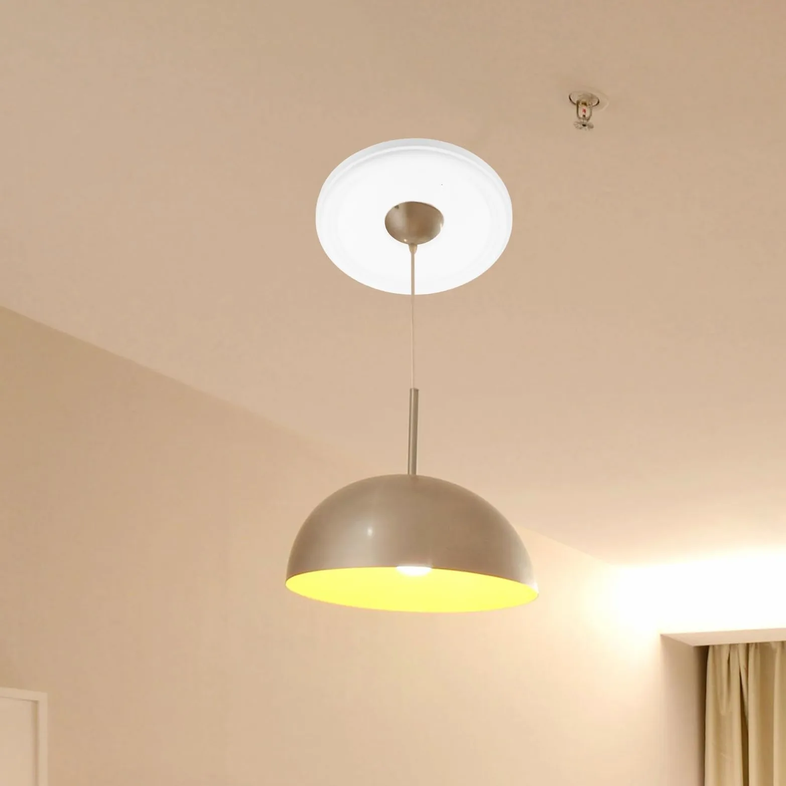 Colgante Araña Medallón Redondo Blanco de Poliuretano para Ventilador y Luz de Techo, Diseño Versátil Fácil Instalación, Acabado Elegante para Decoración del Hogar en Dormitorios