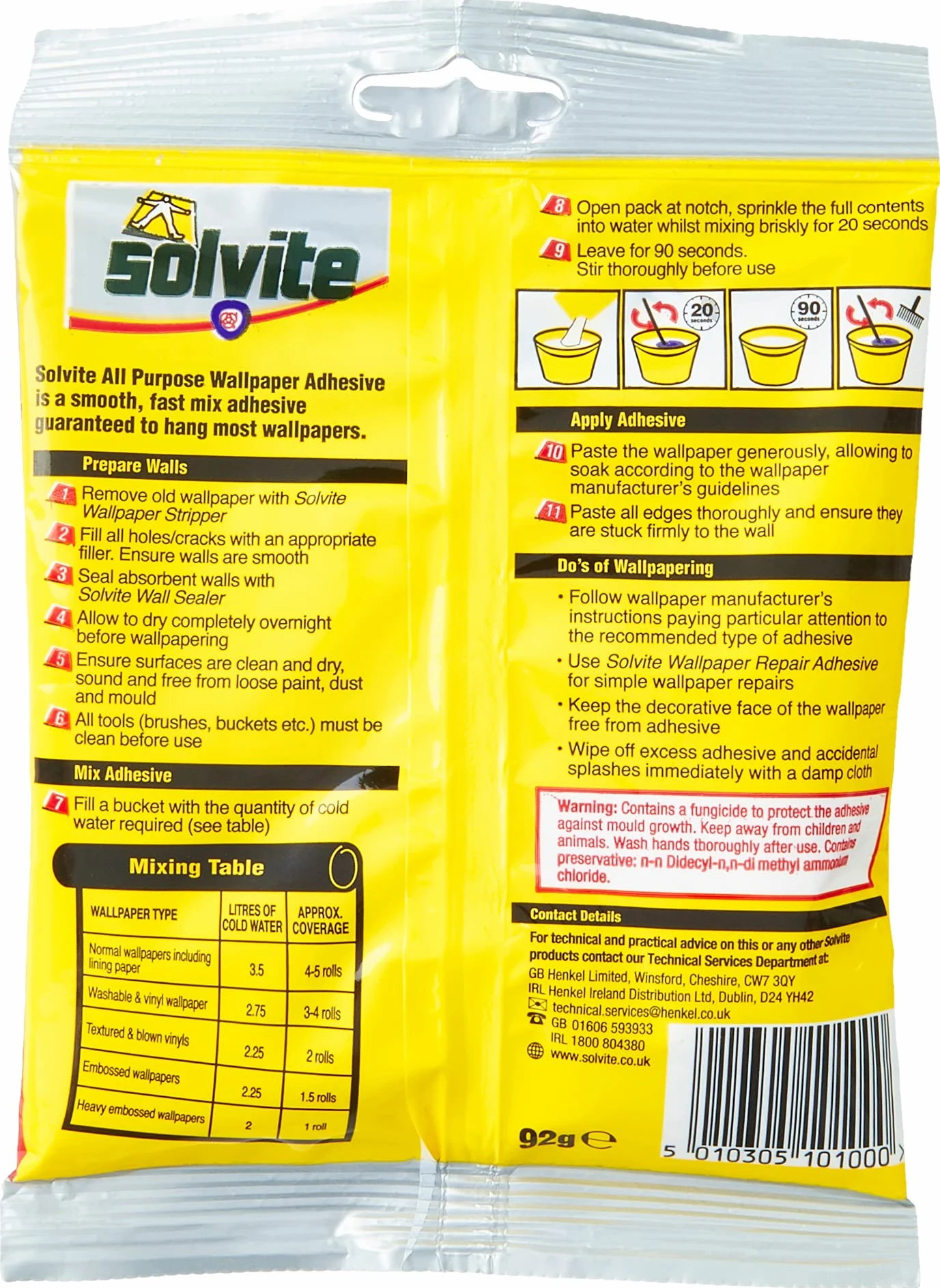 Solvite 1591219 - Adhesivo para papel pintado
