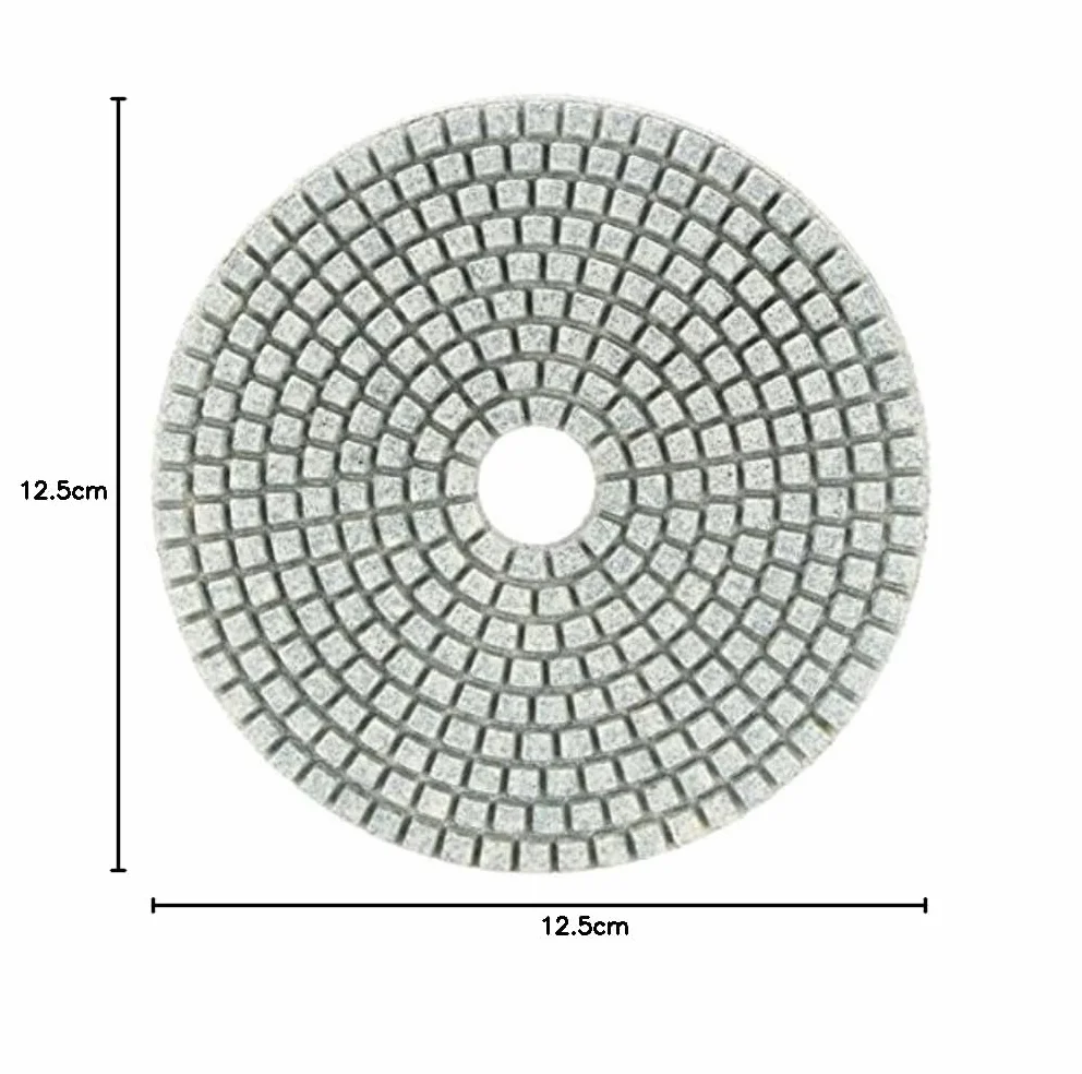 ChaRLes 7pcs 5 Pulgadas 50-3000 Grano Diamante Almohadilla De Pulido Disco De Lijado Para Mármol Cristal De Granito De Hormigón