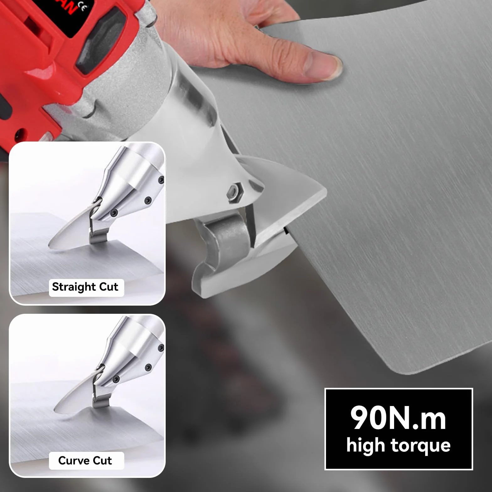 ONEVAN Tijeras Eléctricas de Chapa Metal Motor Sin Escobillas Tijeras de Metal Cabezal de Corte Giratorio Tijeras Eléctricas Tijeras de Metal con Batería 2x2.0Ah Tijeras de Metal Inalámbricas