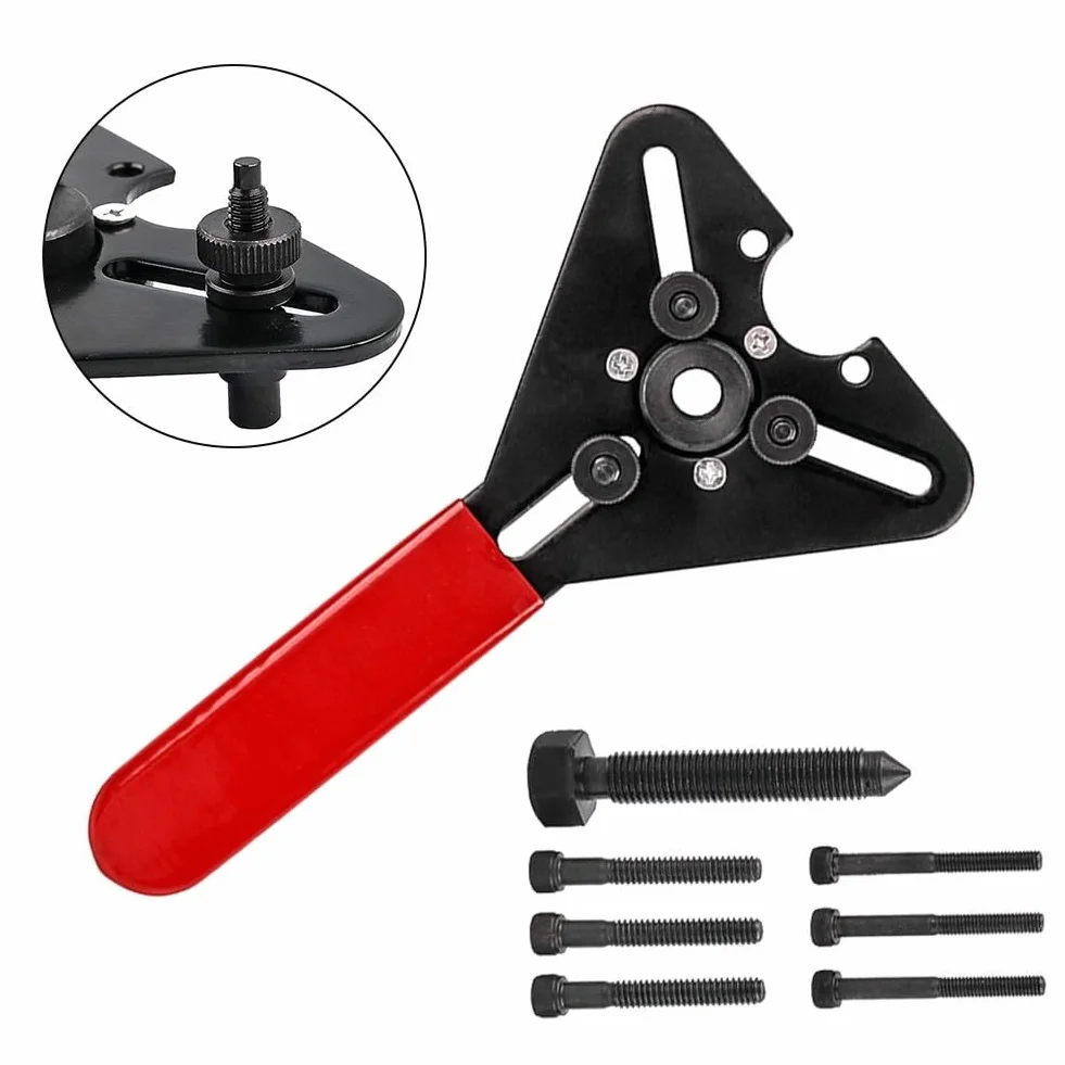 Herramienta de extracción de embrague del compresor de acondicionamiento automotriz – para llave extractora de polea de aire acondicionado de acero de larga duración con 7 tornillos para