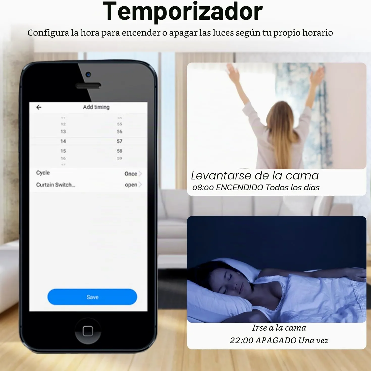 Control de persiana por radio Nizirioo, módulo receptor para persianas y toldos, compuesto de mando a distancia RF, alcance