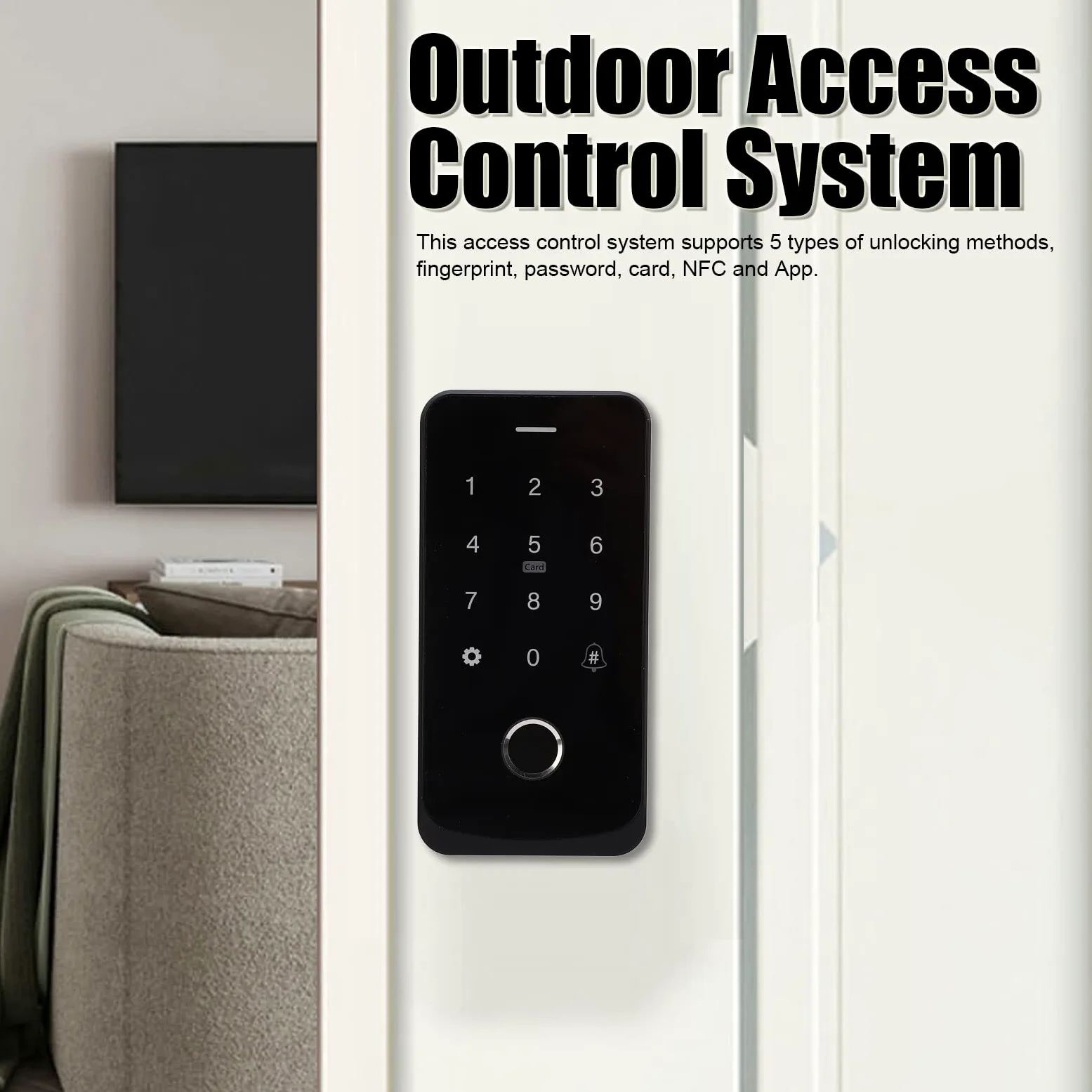 Pilipane Sistema De Control De Acceso Al Aire Libre TF9, Sistema De Control con Tarjeta De Contraseña De Huella Digital, Sistema De Control De Acceso Impermeable con Aplicación NFC
