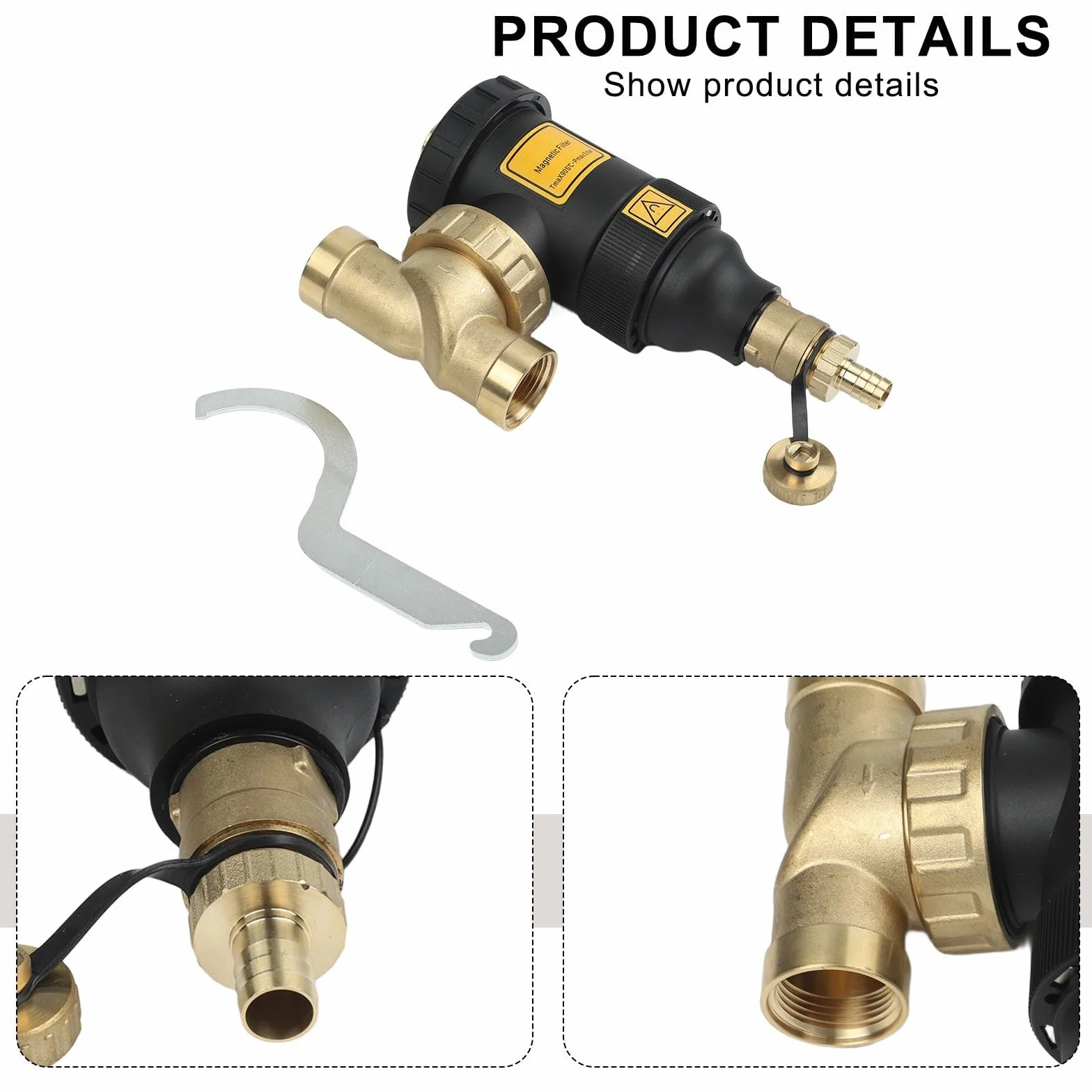 Filtro de calentador de agua para equipos HVAC con pantalla de malla radial y anillo magnético extraíble para capturar impurezas y prolongar la vida útil de la caldera (DN25/1 pulgada hembra