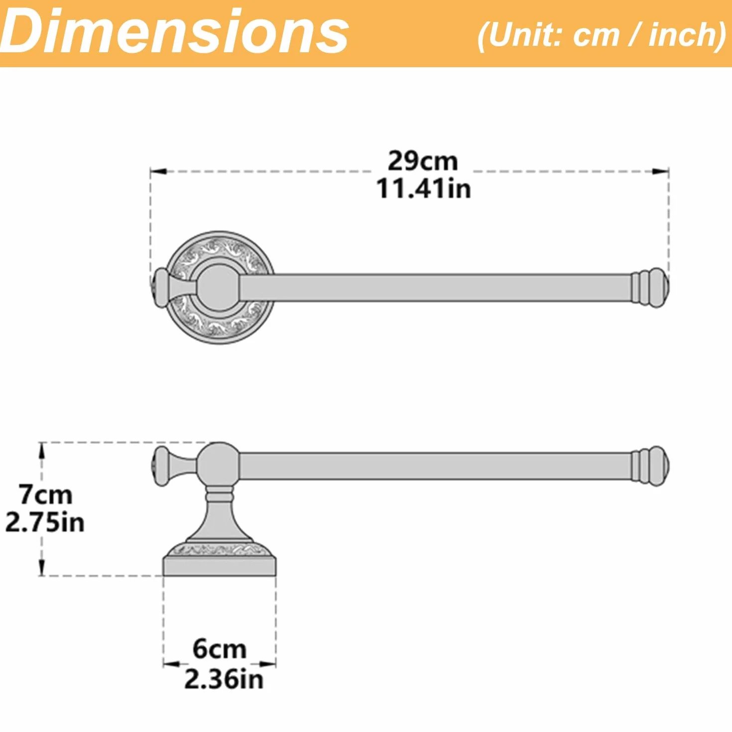 Flybath Toallero abierto de latón envejecido con patrón tallado, soporte para toallas de baño, montaje en pared, bronce cepillado