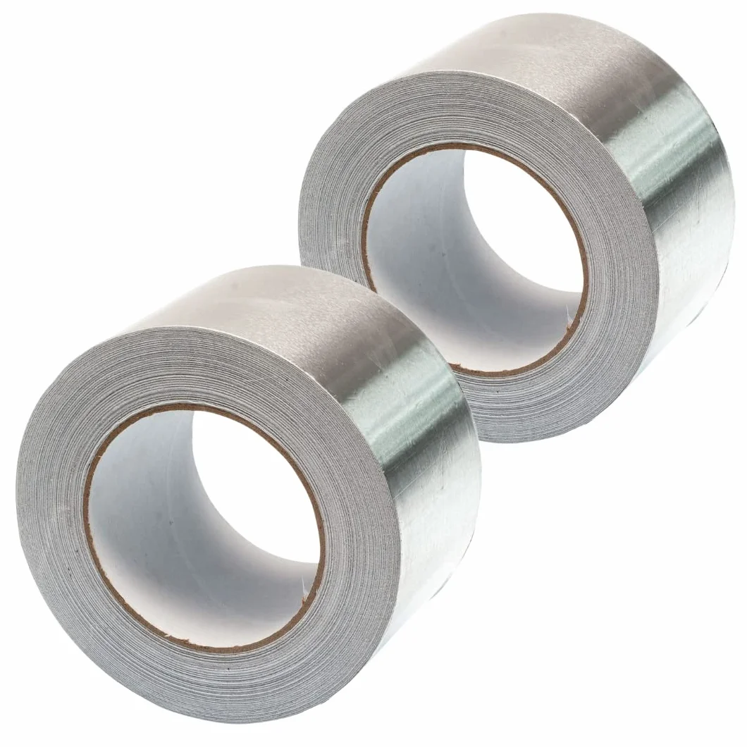 GOCABLETIES - Cinta adhesiva de aluminio ancha de 75 mm x 50 m - Autoadhesiva y resistente al agua y al calor - Ideal para sellar, reparar y aislar - 2 rollos