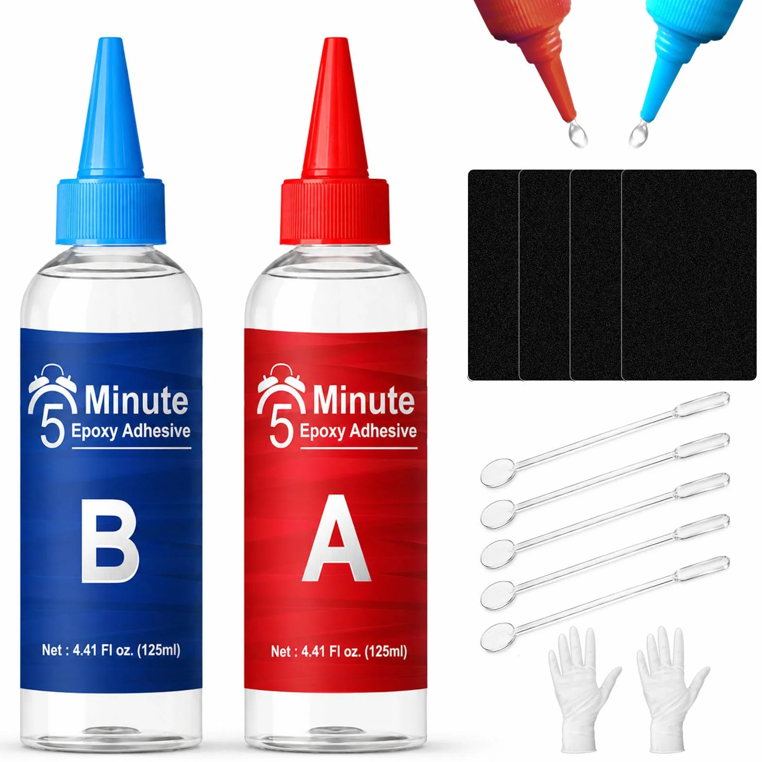 Pegamento Epoxi 2 Componentes, 250ml Pegamento Resina Epoxi Extra Fuerte Transparente para Reparación Rapida, Adhesivo epoxi 5 Minutos para Reparar Cerámica, Madera, Metal, Baldosas, Plastico