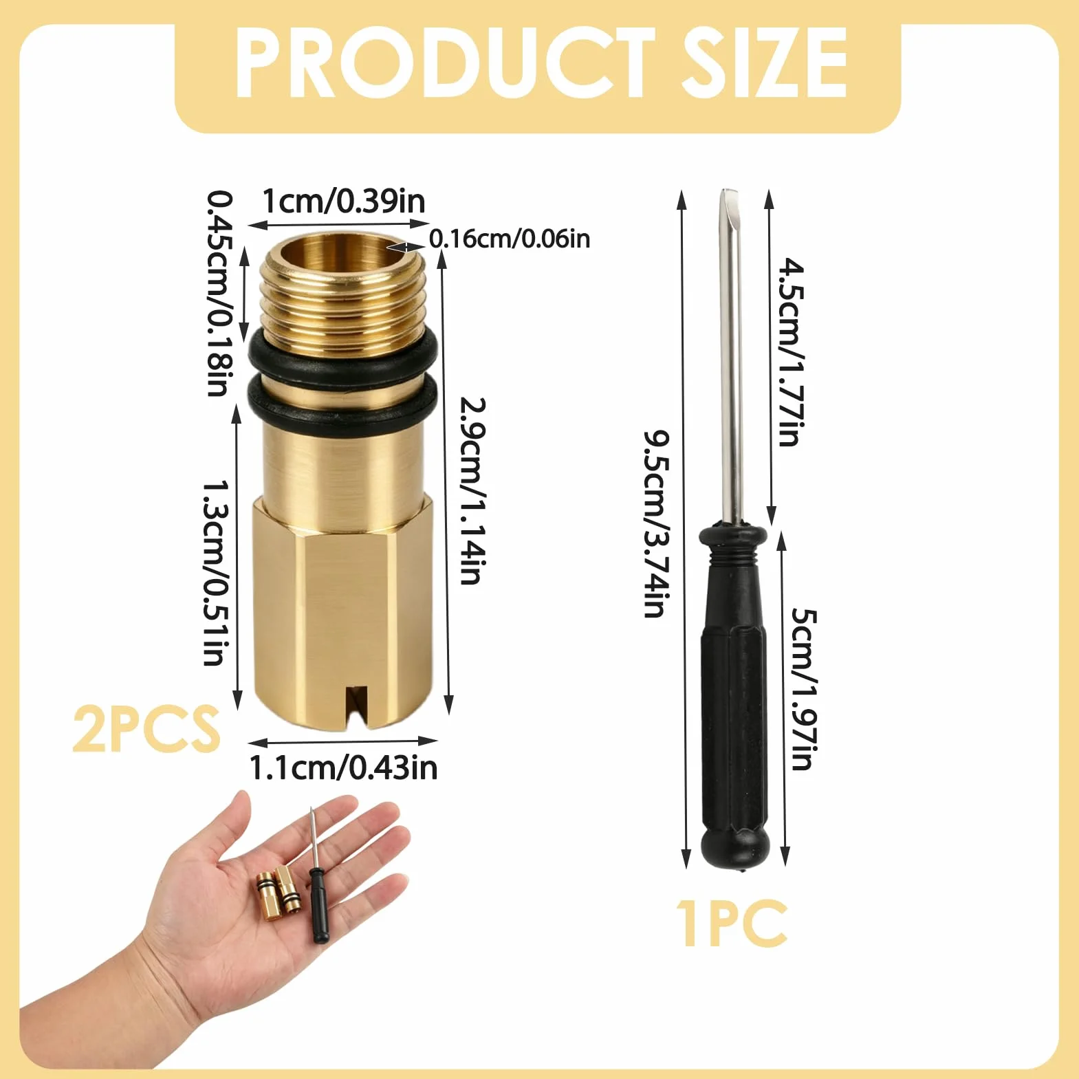 2 Tapones Ciegos de Latón M10 - Tappón Impermeable para Conexiones de Agua Fría y Caliente, tapón ciego grifo,Compatible con Grifos de Cocina y Baño (Rosca de 10 mm)