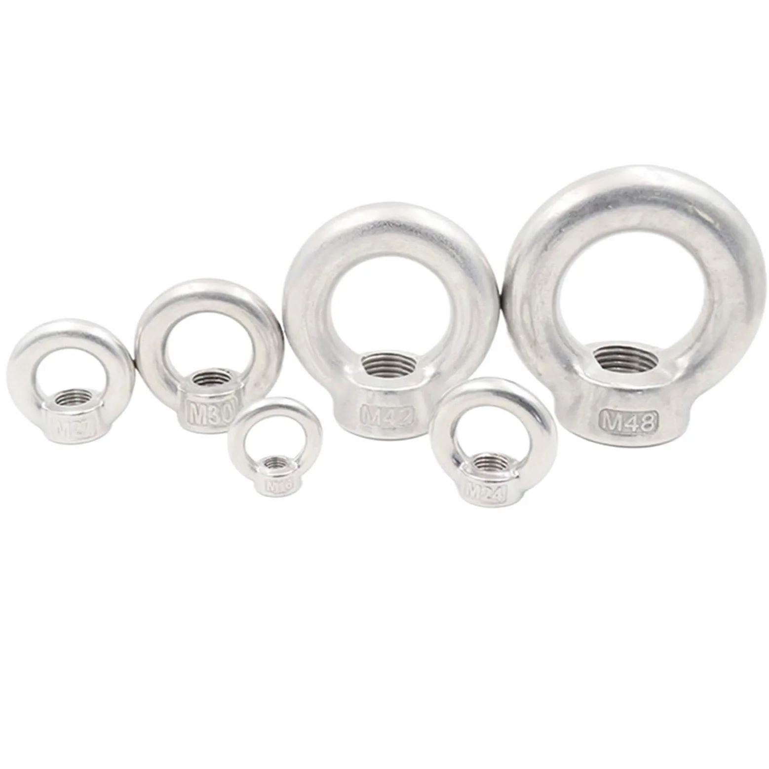 Cancamos Metalicos Tuercas de ojo de elevación de acero inoxidable/Tornillos de ojo Pernos de anillo M4 M5 M6 M8 M10 M12 M14 M16 M18 M20 M24 M27 M30(Ring Nut,M24)