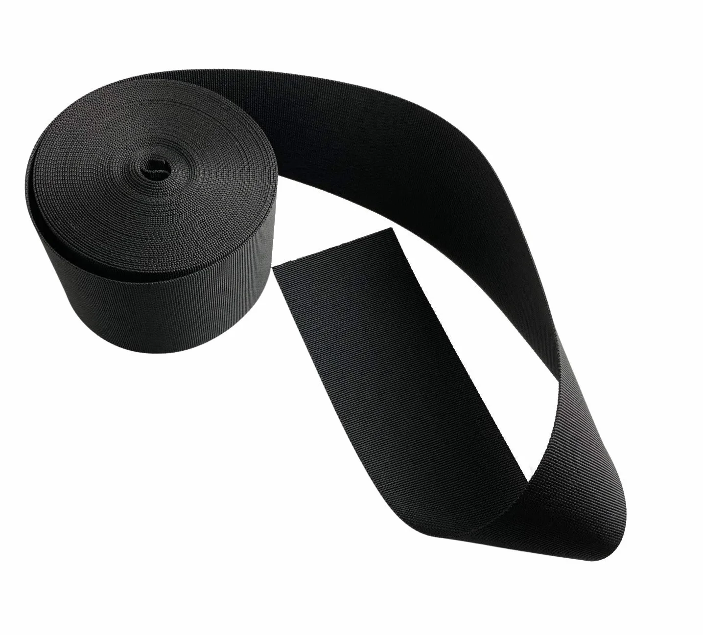 On1shelf Correa de nailon resistente de 100 mm de ancho, 10 m (100 mm), color negro