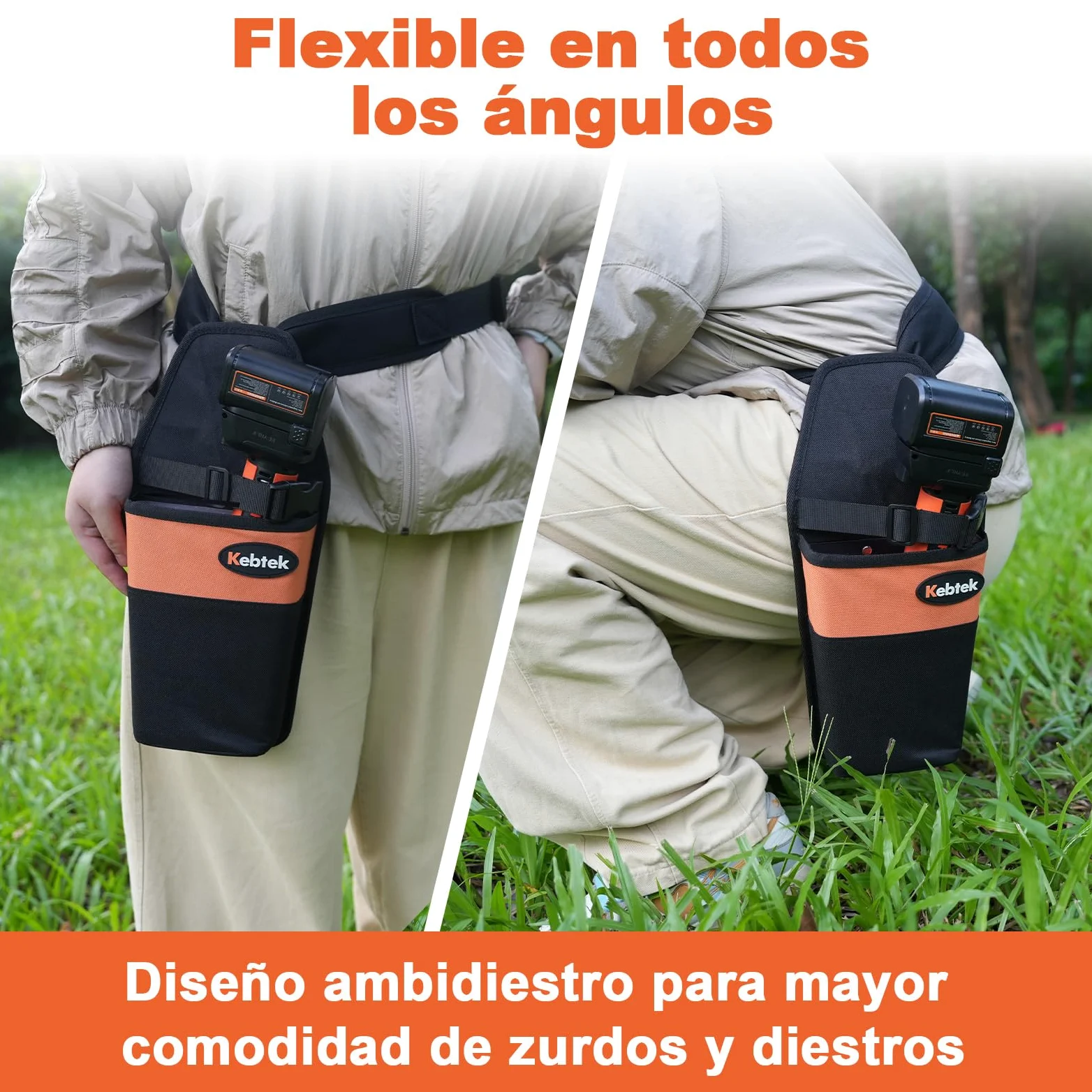 Kebtek Bolsa de Herramientas Duradera para Tijeras de podar, versión más Gruesa, Forro de plástico, Funda de podadora añadida con cinturón Ajustable de liberación rápida y Hebilla magnética de