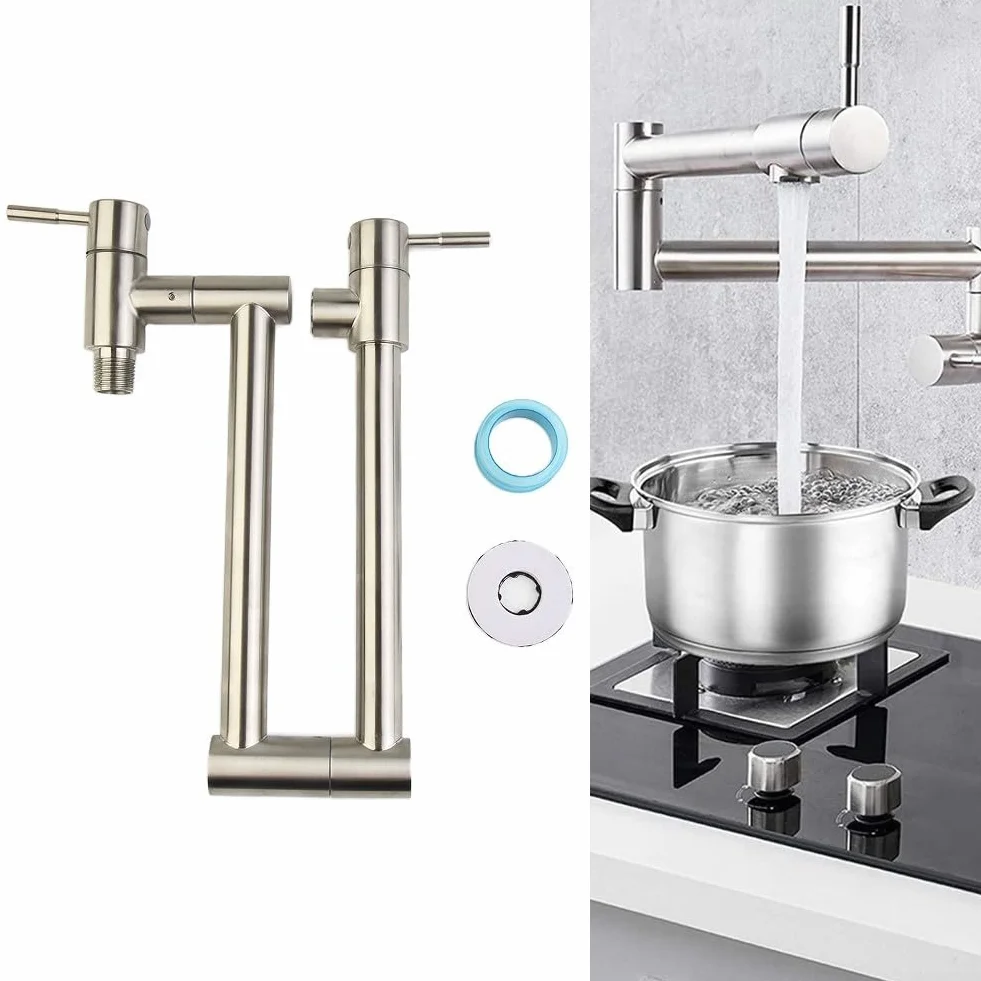 Grifo de latón montado en pared plegable para cocina