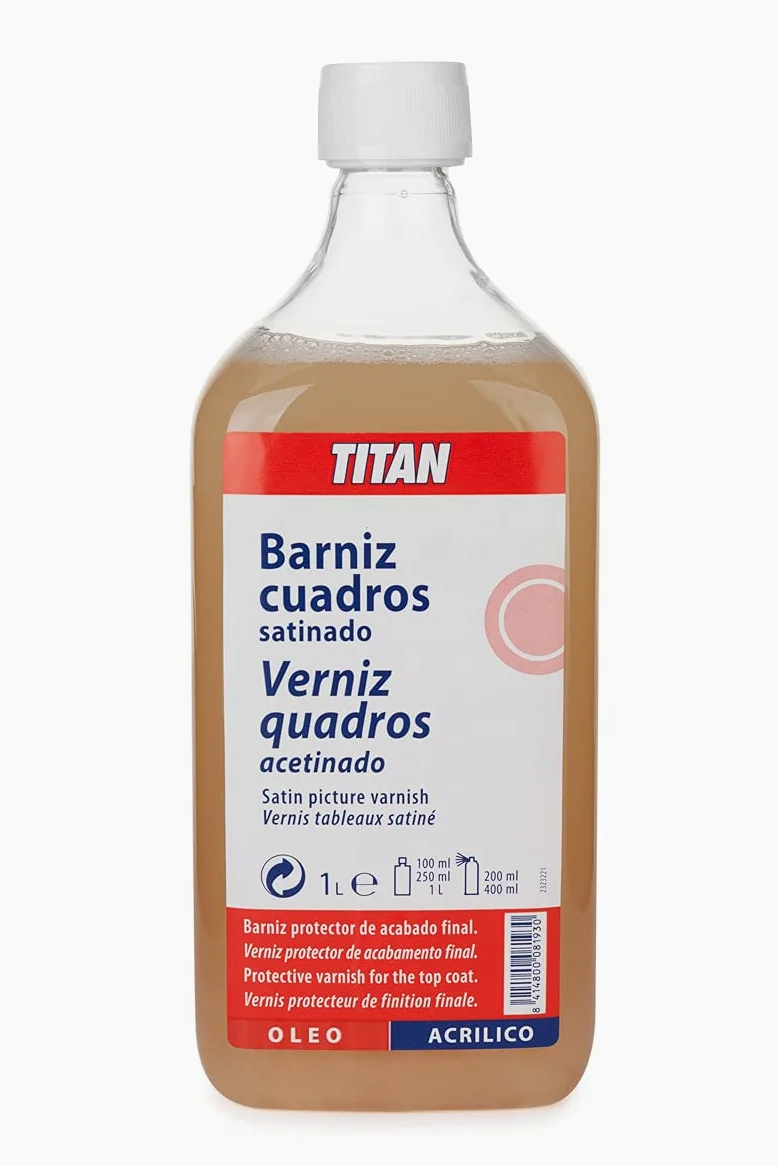 TITAN ARTS - BARNIZ CUADROS SATINADO OLEO Y ACRILICO TITAN 1 LT