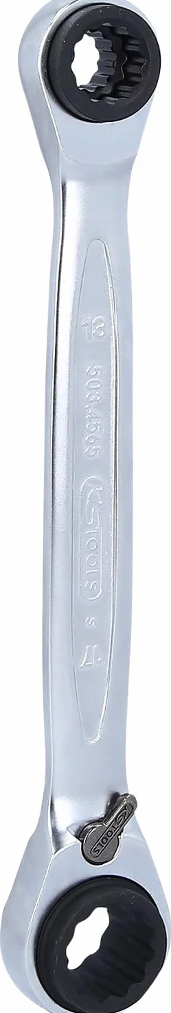 KS Tools 503.4565 Llaves de tuerca de carraca dobles GEARplus 4 en 1,reversibles, 10x13x17x19 mm