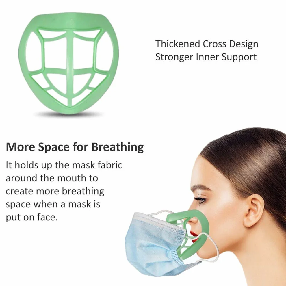 Ulalaza 9Pcs Soporte de máscara 3D Protección de lápiz Labial Máscara Facial Marco de Soporte Interno Más Espacio para una respiración cómoda