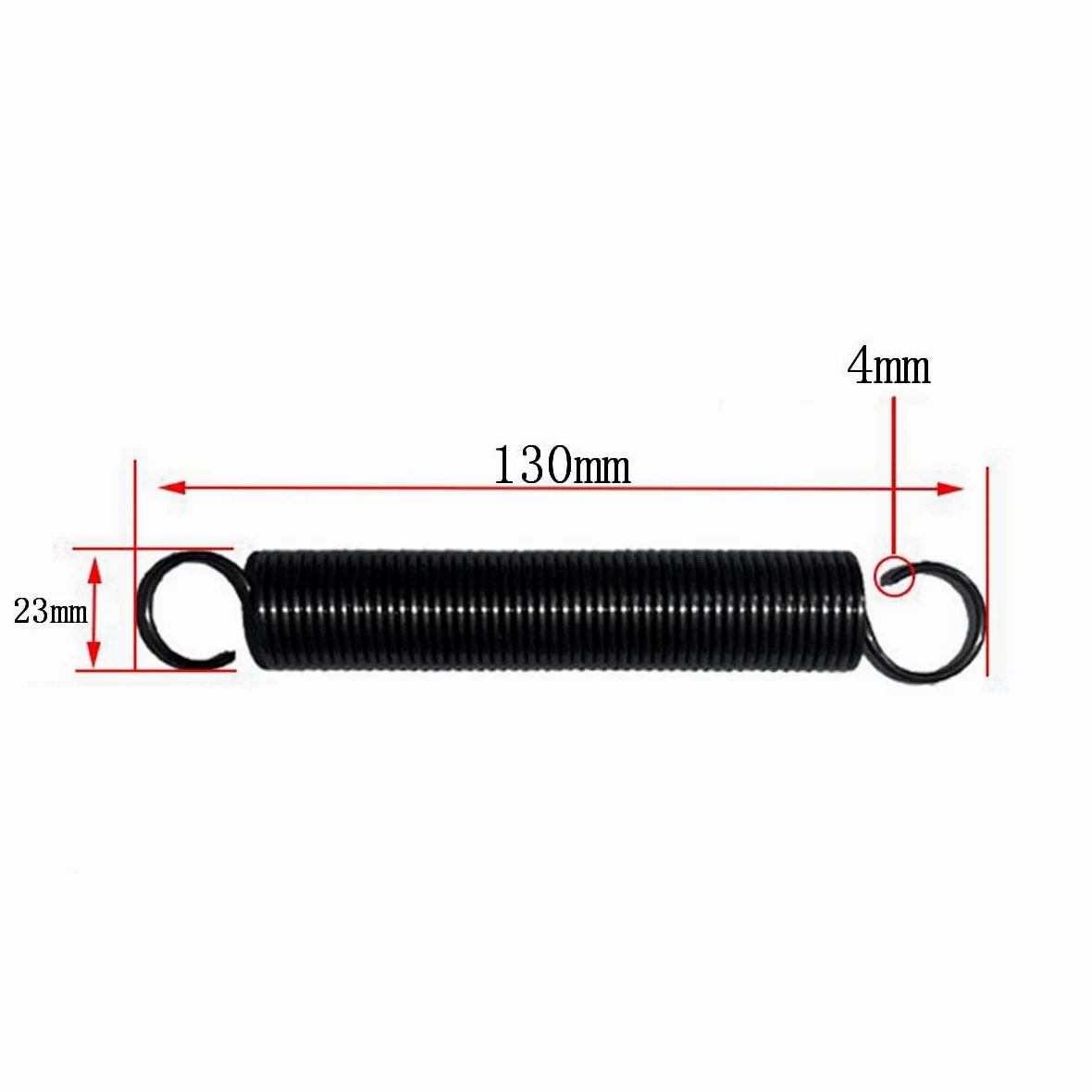 2 Piezas Muelle de extensión de acero para muelles con gancho spring, diámetro del alambre 4.0mm, OD 23mm, Longitud 130mm, Resorte de tensión de fuerza