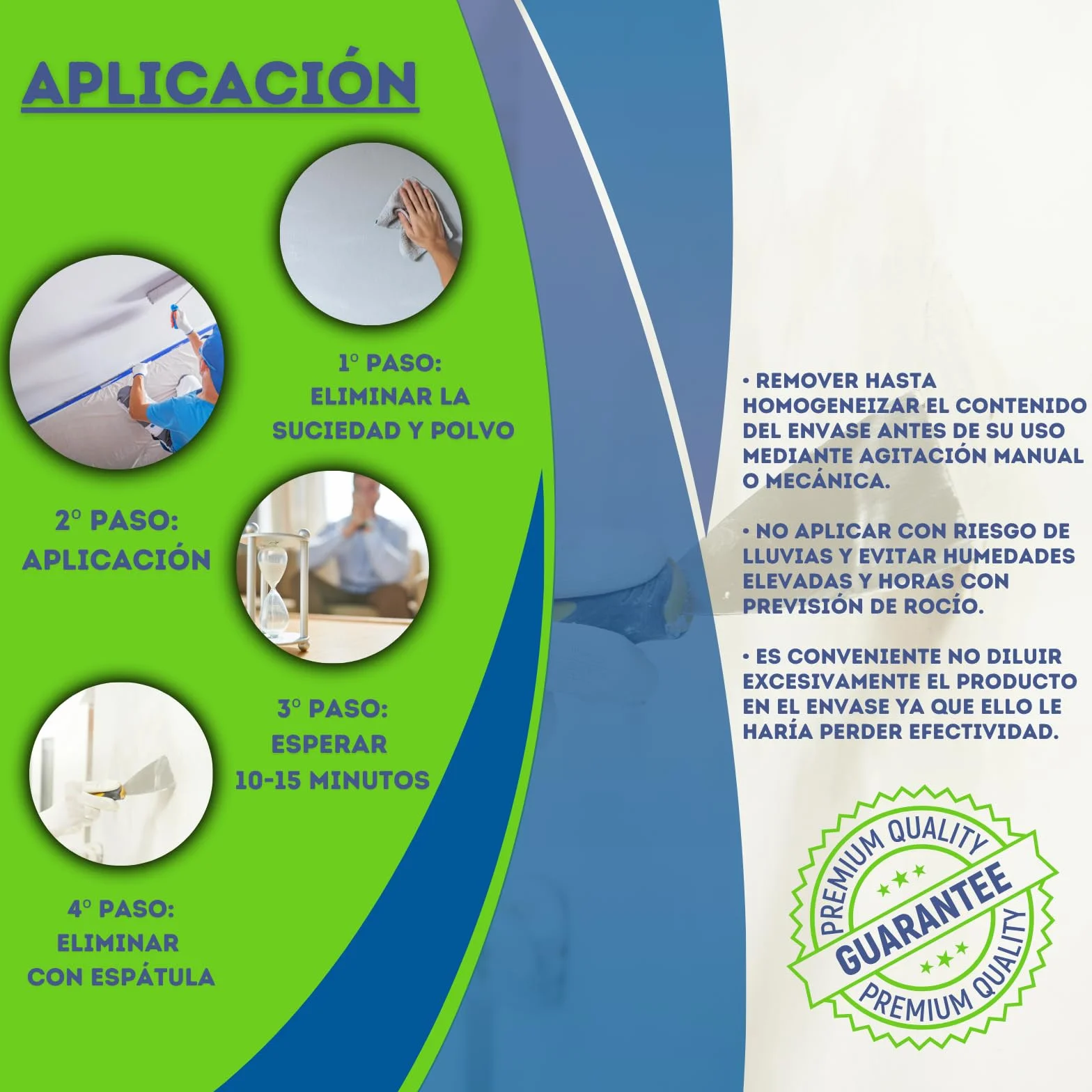 Quita Gotelé al Agua para Pinturas Plásticas | Decapante de Pinturas | Gel Azulado | Fácil Aplicación (750 ML)
