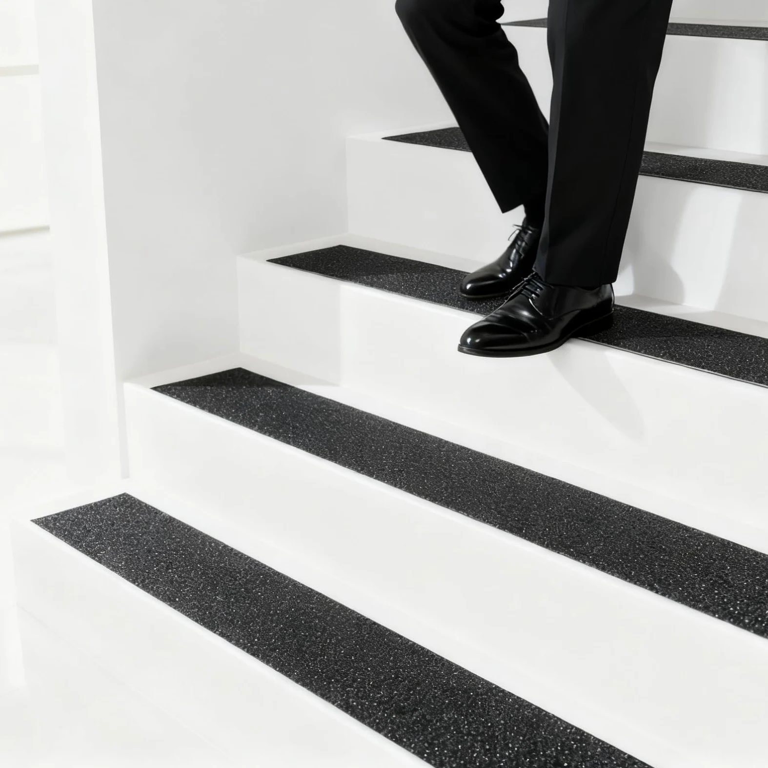 SINJEUN Cinta adhesiva antideslizante negra de 25 cm x 5 m, cinta adhesiva antideslizante, cinta adhesiva para escaleras, escalones