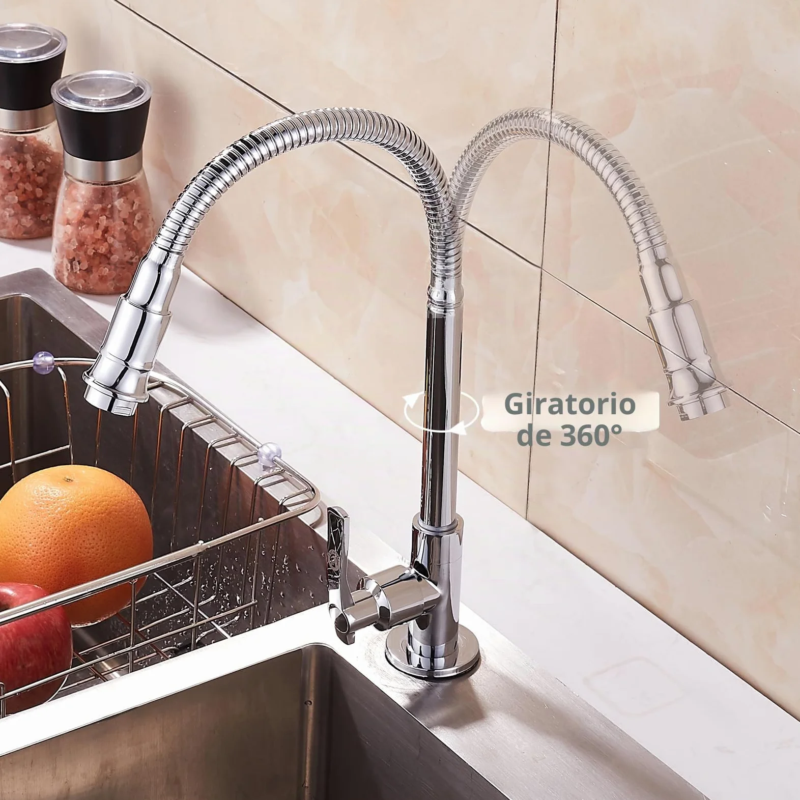 360 giratorio barra de la cocina baño grifo del fregadero individual Agua Fría cuello flexible de lavandería Sala de jardín al aire libre grifos solicitud TAP