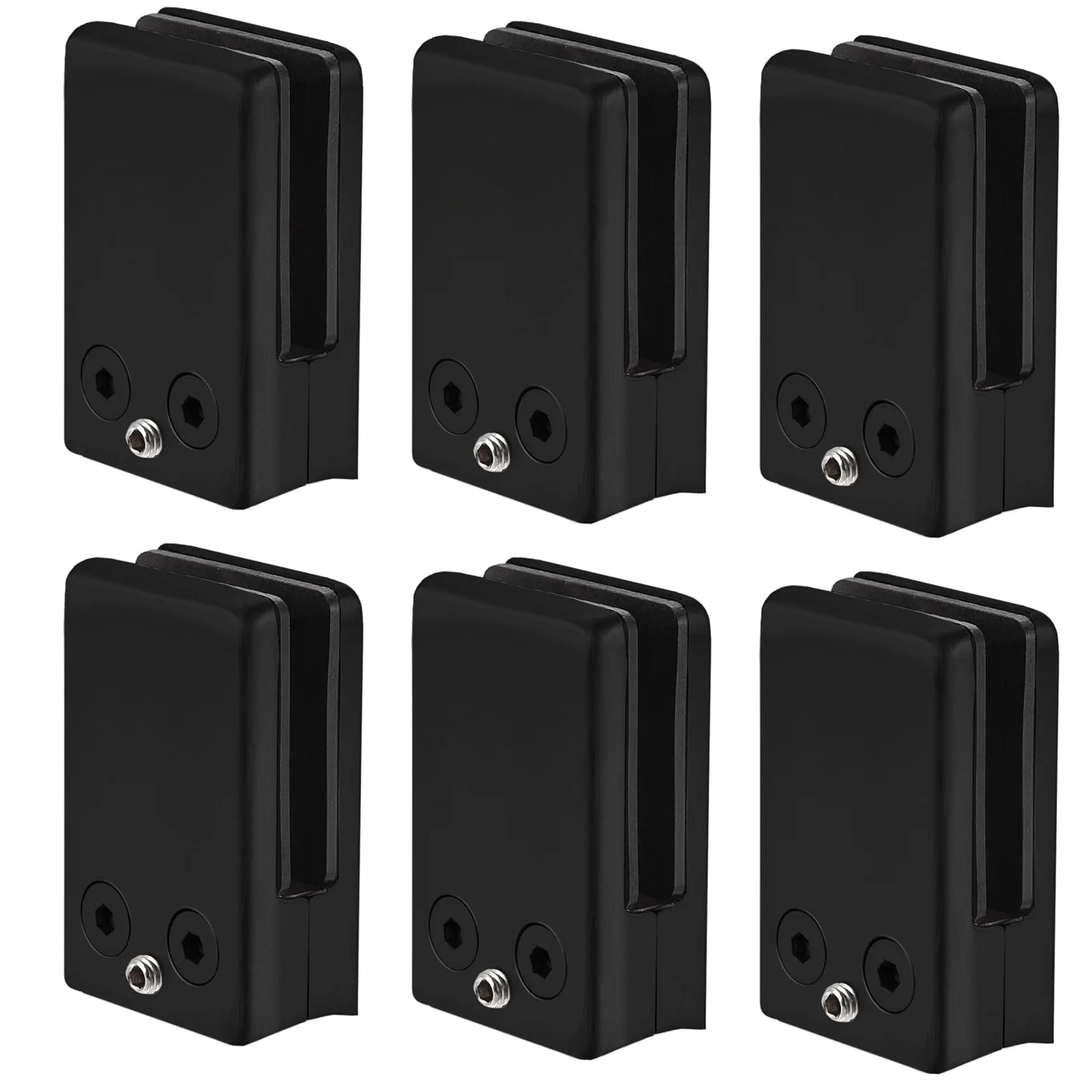Abrazadera de Cristal 10-12mm Abrazadera de Vidrio Abrazadera de Clip de Vidrio para Baranda Barandilla de Escalera Pasamanos 6 Piezas Negro