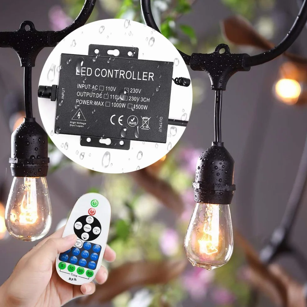 XUNATA - Mando a distancia regulable y receptor para tira luminosa de LED 220 V/cuerda/hada, transmisor controlador modelo general