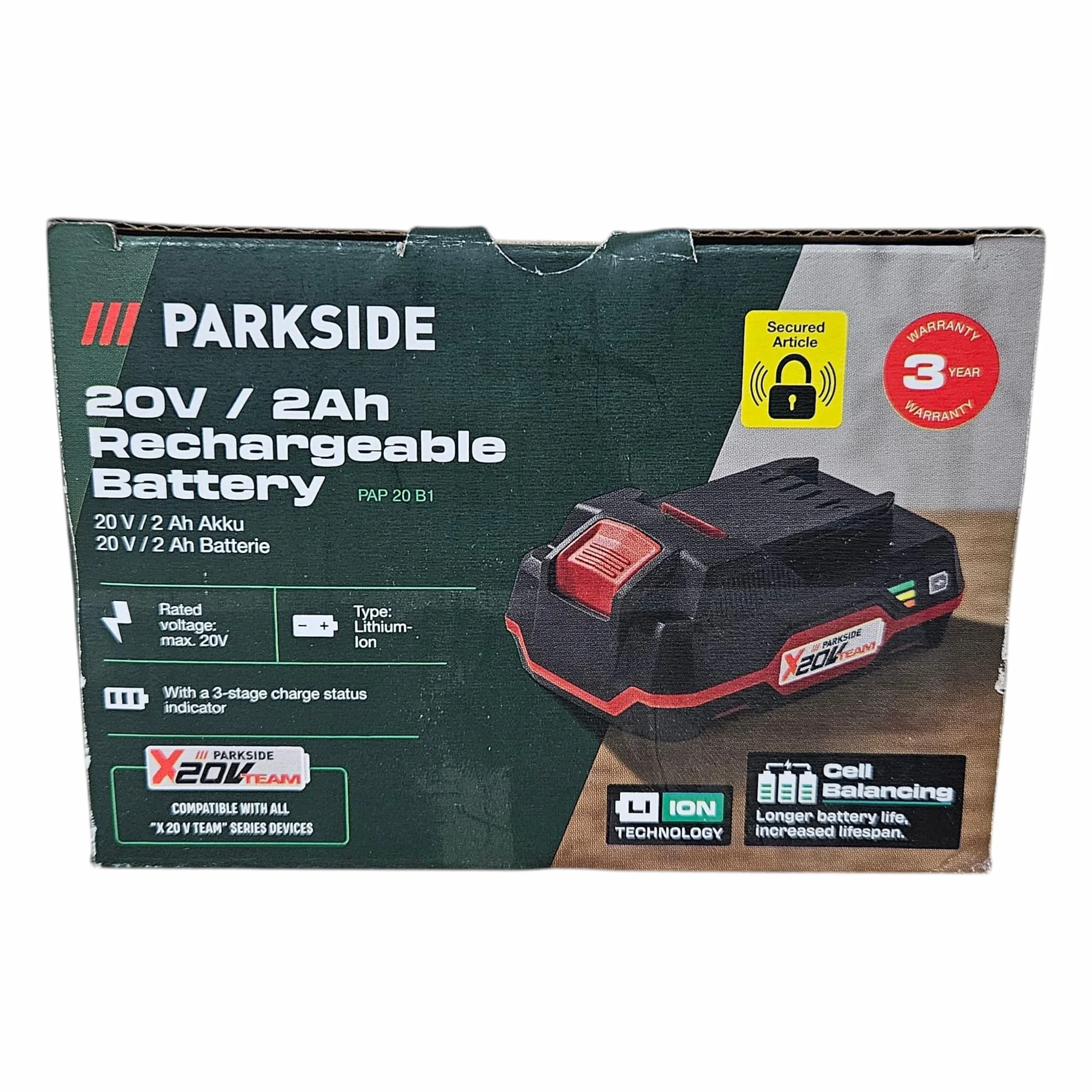 Parkside - Batería de 20 V para los dispositivos de la serie X 20 V Team de Parkside