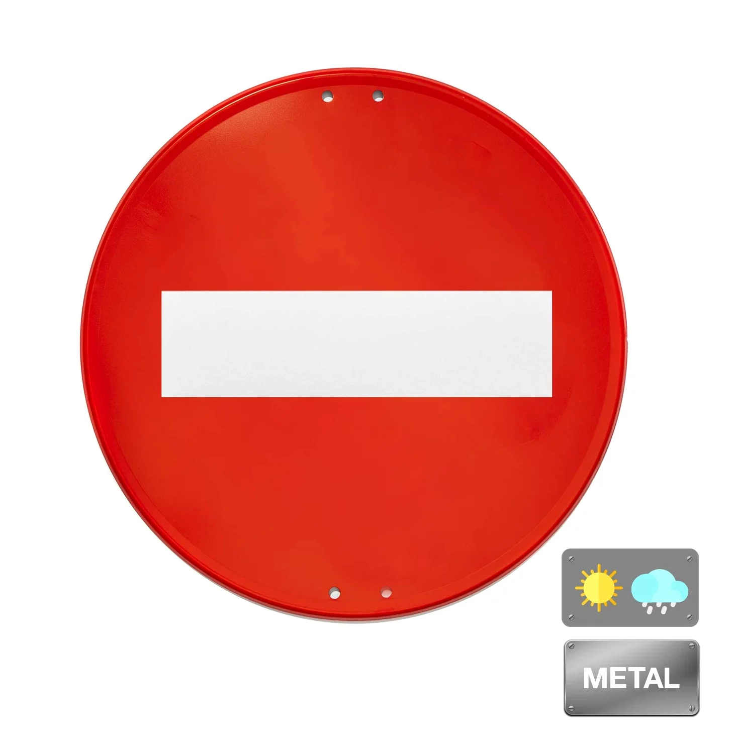 FERRETELIX Señal vial metálica lacada R-101 Entrada prohibida 50 cm
