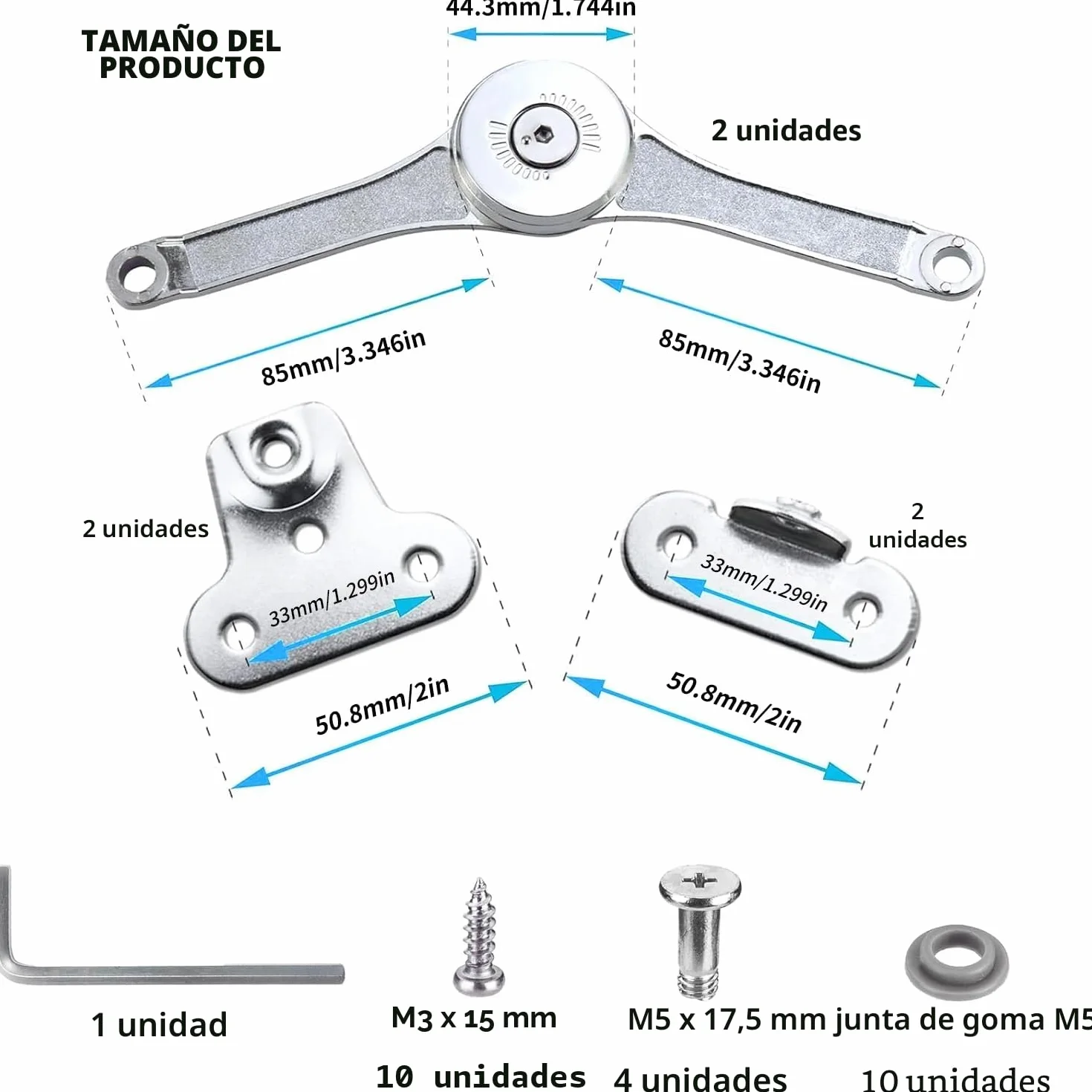 Bisagra de Soporte de Tapa Elevación, Bisagra Plegable Abatible 75/90/110 Grados para Puerta de Armario Cocina Muebles