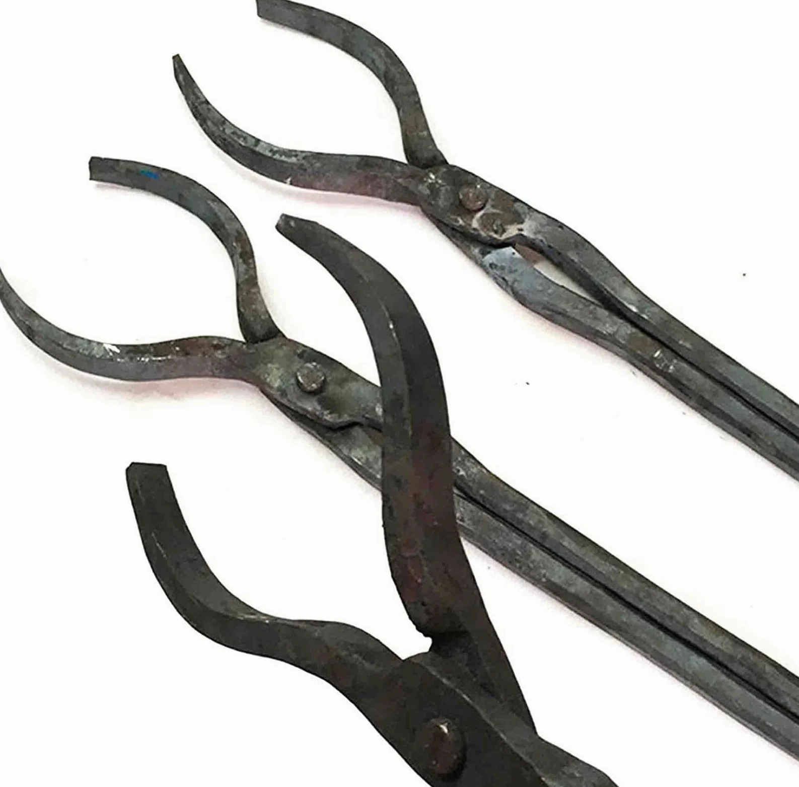 Tenazas de Herrero,Tenaza de forja Herramienta de Herrero de Herrero Blacksmith Hogar Tong Anvil Vise Round 40-80 mm for Forja de Herrero del Ingeniero (5 Pinzas), 50 mm (Color : 40mm)