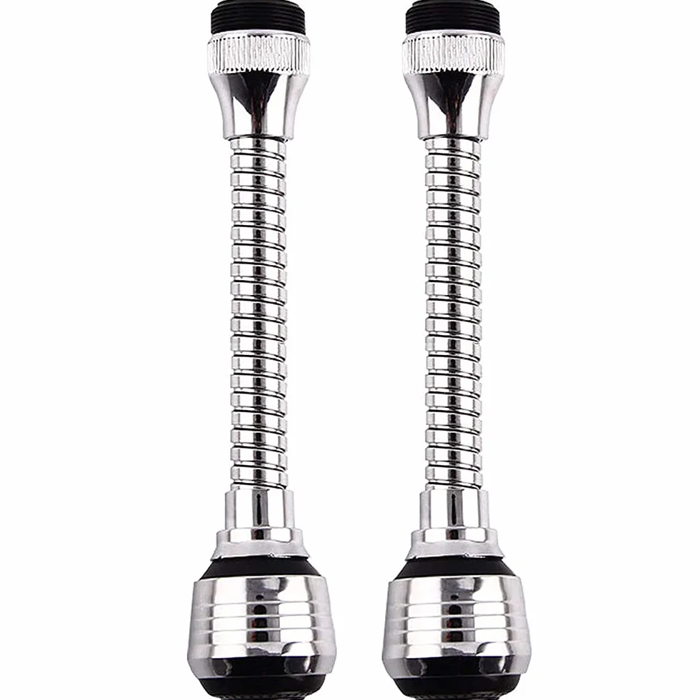 2 Piezas Aireador Flexible de Grifo,Boquilla de Grifo con Tubo de Extensión, Manguera Aereador,cabezal Giratorio de 360 Grados,para Regulador de Chorro Cocina,Baño