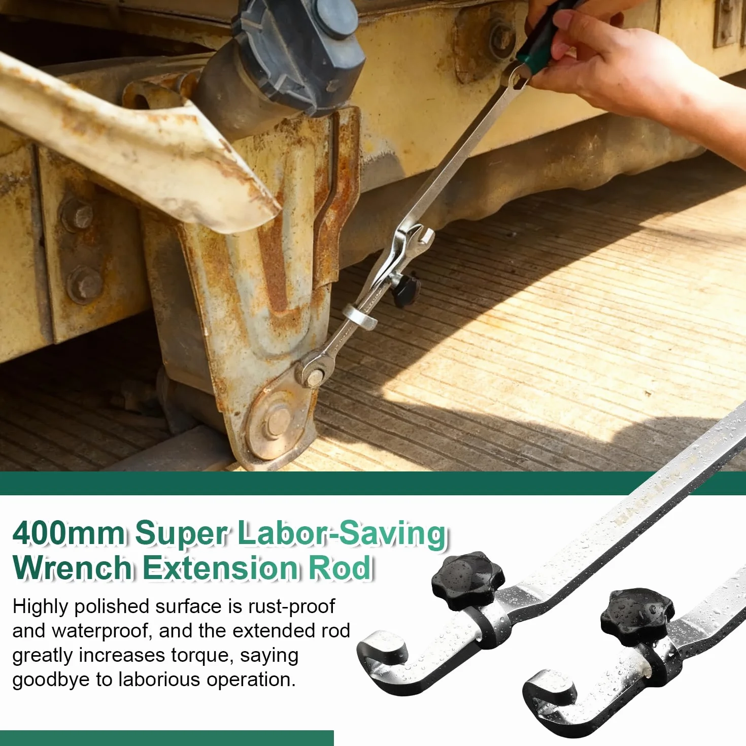 40cm Barra extensora para Llaves de Carraca Llave de Extensión Compensada Wrench Extender profesional para llaves Wrench Extension compatible con Llave Carraca para el mantenimiento automotriz