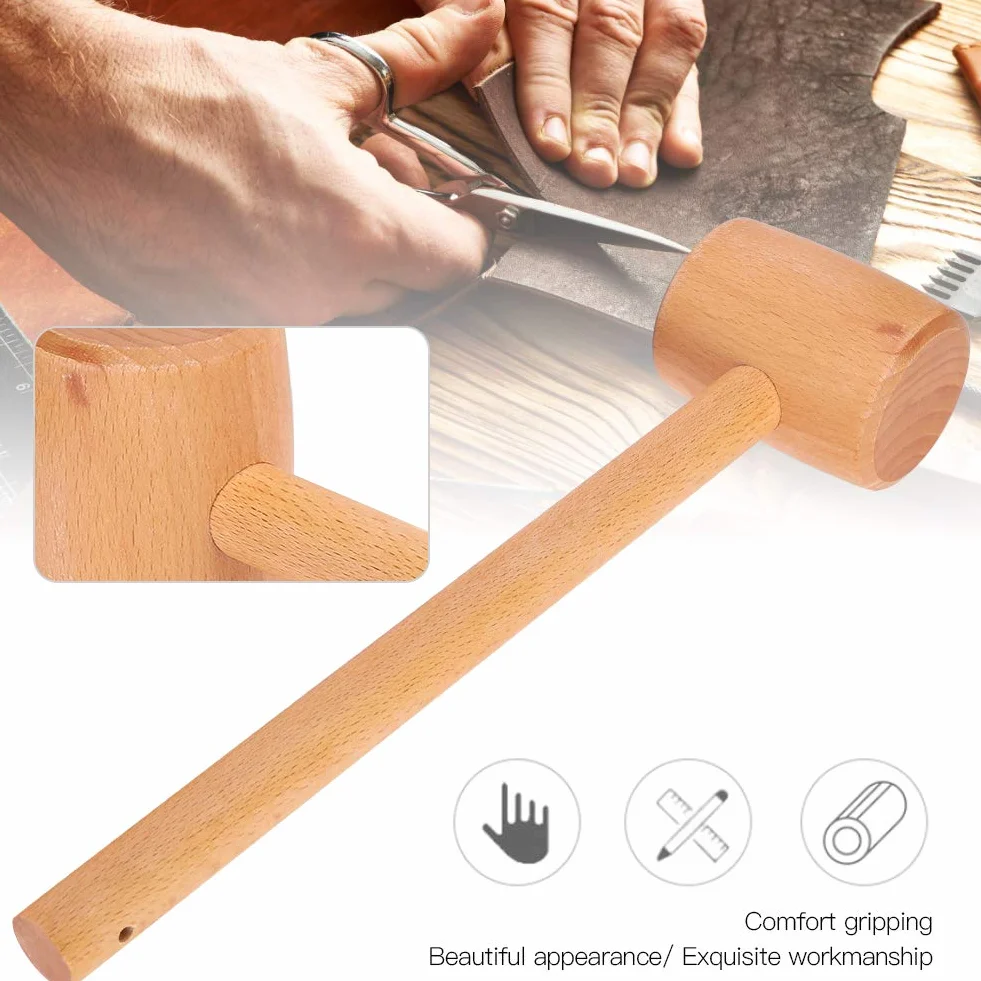 Annadue Martillo, Martillo de Madera Estable de Alta dureza fácil de Usar, para Trabajar la Madera para tallar Madera