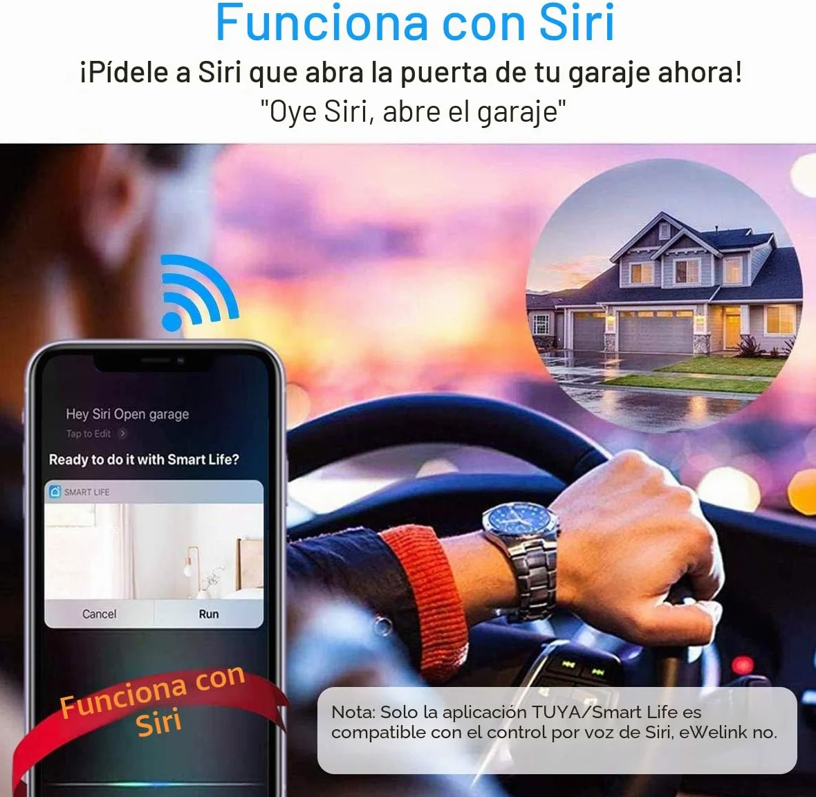 Controlador Remoto de Apertura de Puerta de Garaje WiFi Inteligente Newgoal. Control de la aplicación Tuya Smart Life. Compatible con Alexa, Google Assistant e IFTTT. No se Requiere concentrador