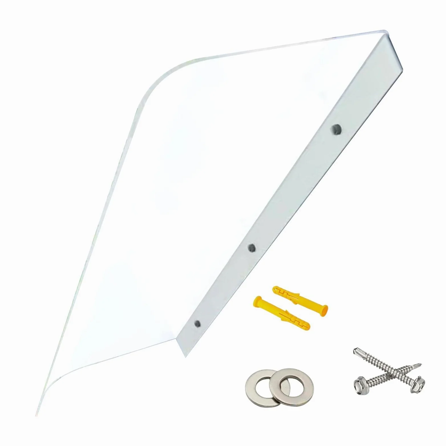 Marquesina Puerta Principal - Alero Exterior | Cubierta Opaca De Policarbonato | 40x40cm, Protección Lluvia Nieve Rayos UV, Fijación Mural Para Ventanas, Patios, Terrazas, Jardines, Instalación